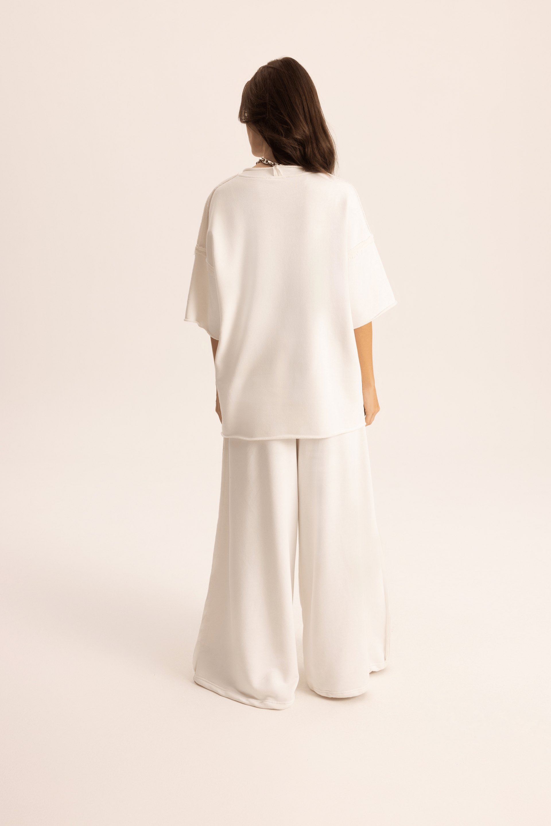 Flex Beyaz Oversize T-Shirt Eşofman Takım