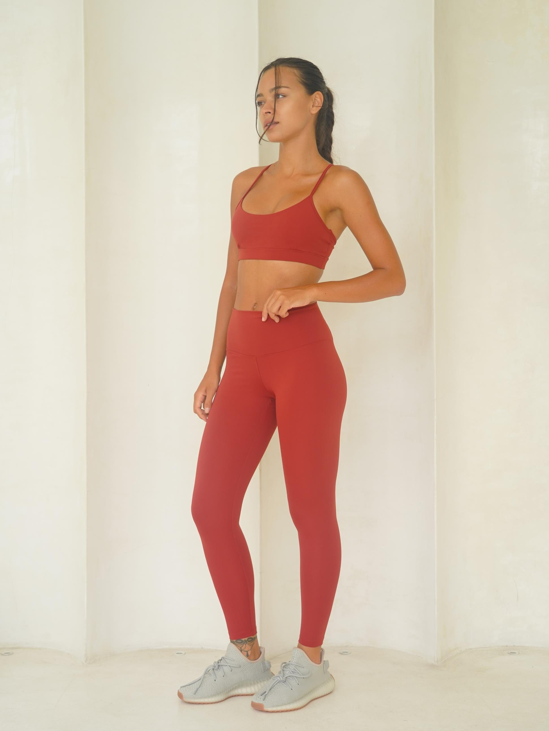 Fold Bilek Hizasında Bordo Tayt