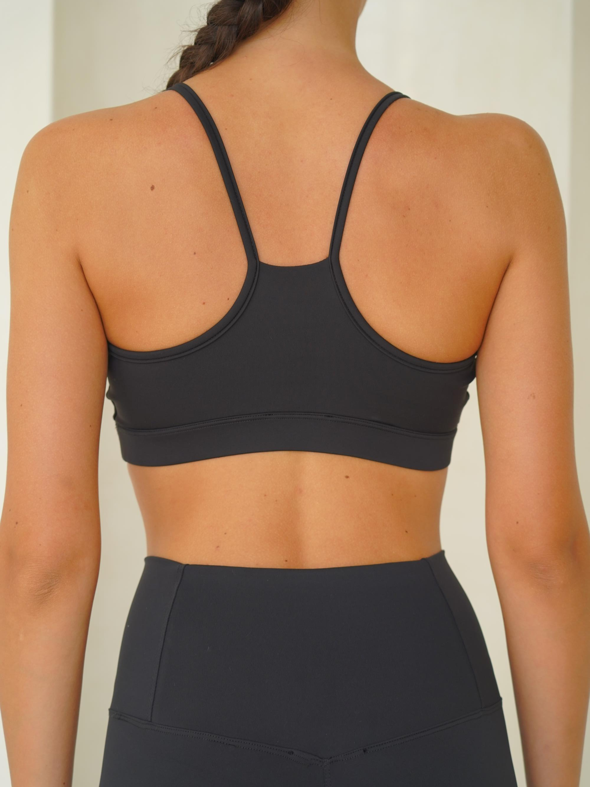 Fold Kaplı Spor Siyah Crop