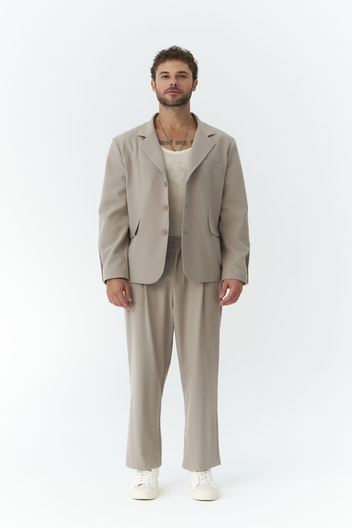 Gabriel Gri Erkek Ceket Pantolon Takım