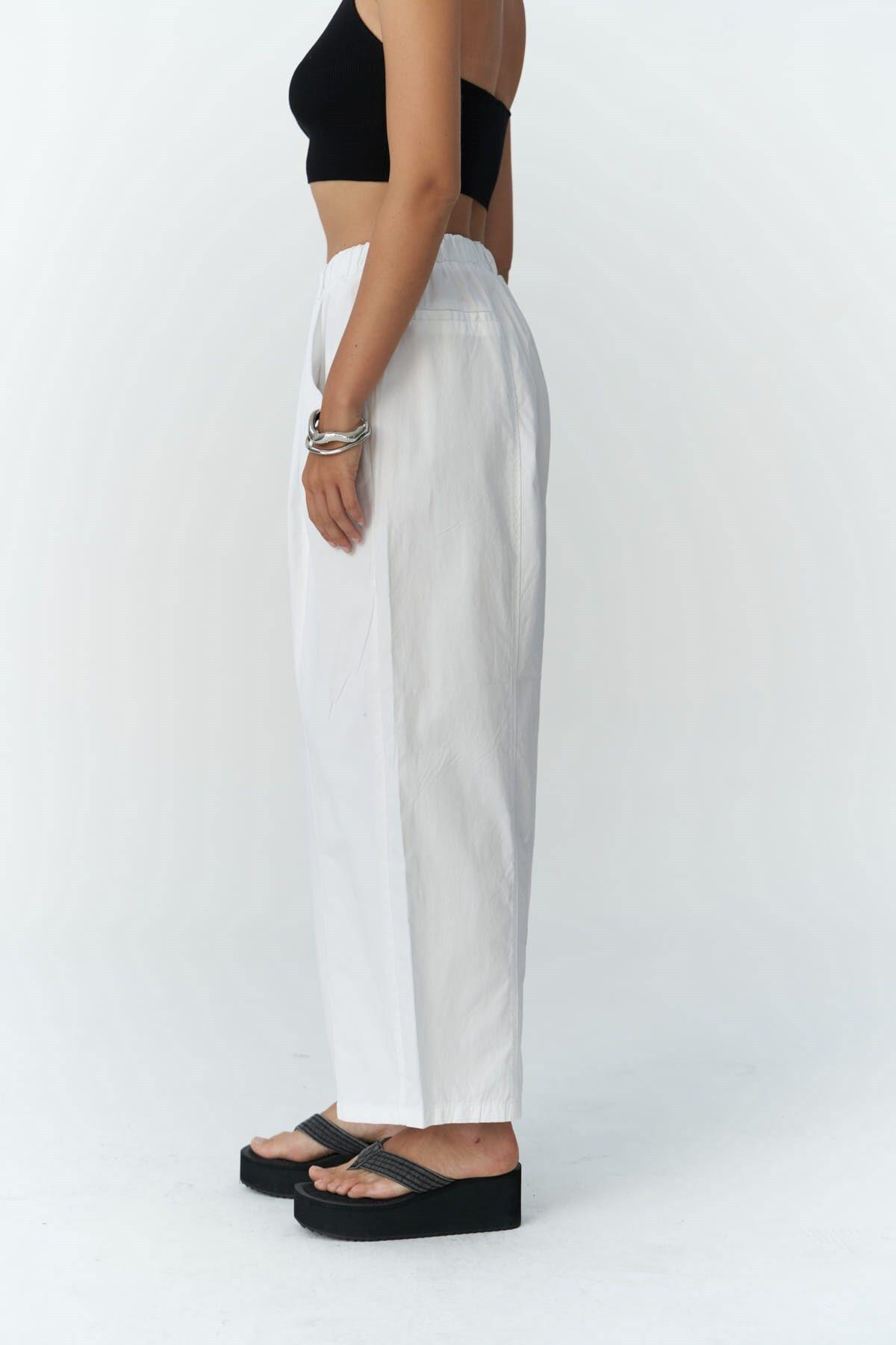 Gael White Loose Trousers