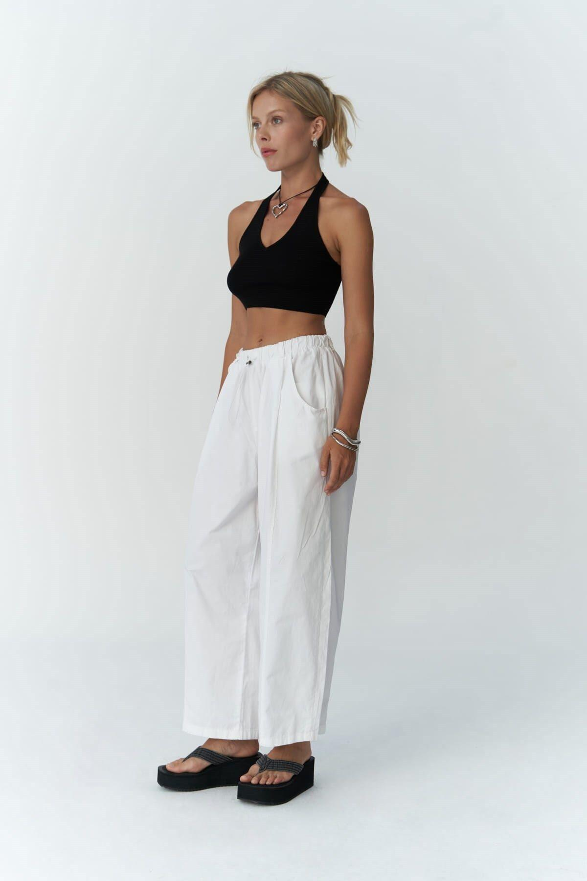 Gael White Loose Trousers