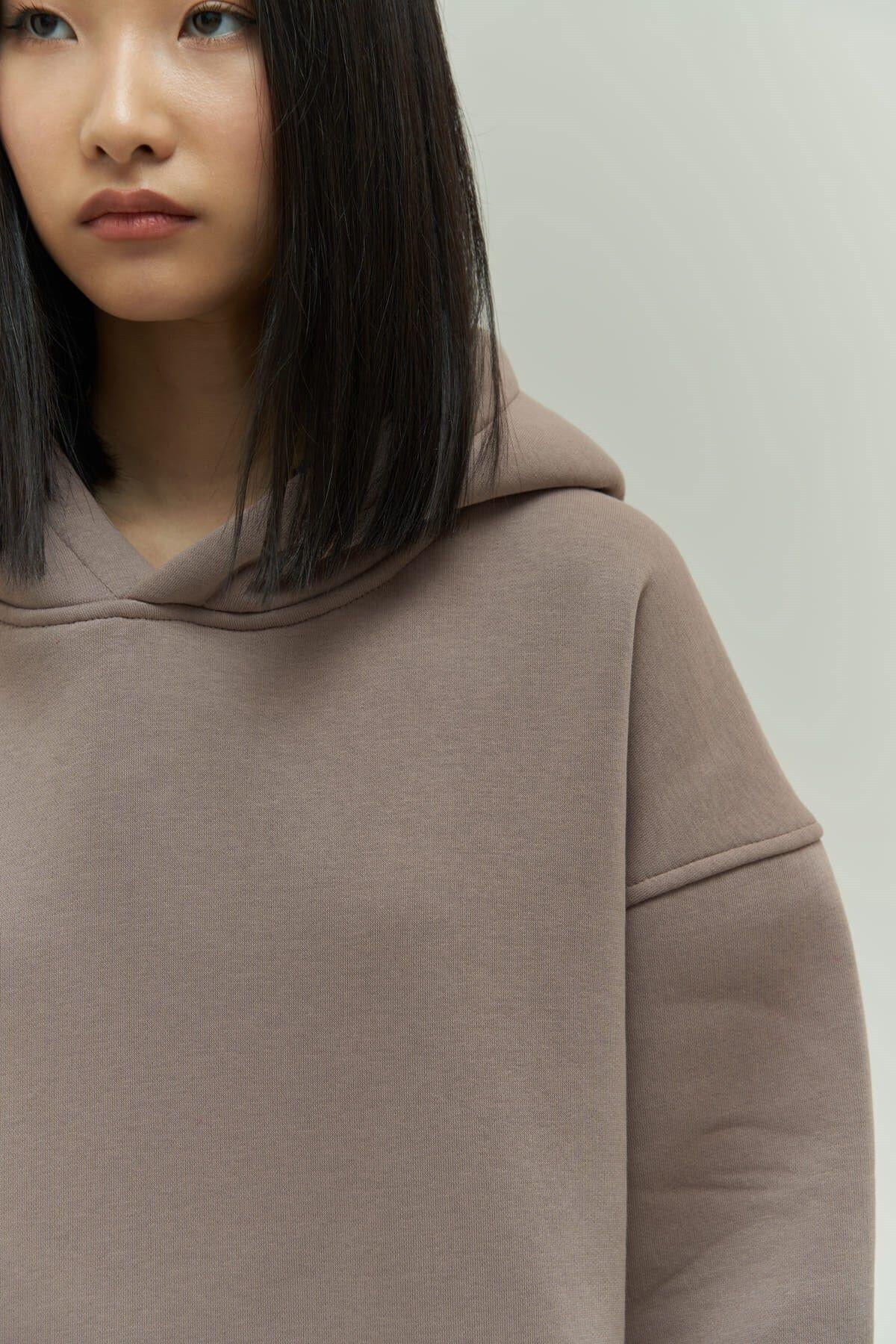 Mai Collection Gambol Taupe Gray Oversize Tracksuit