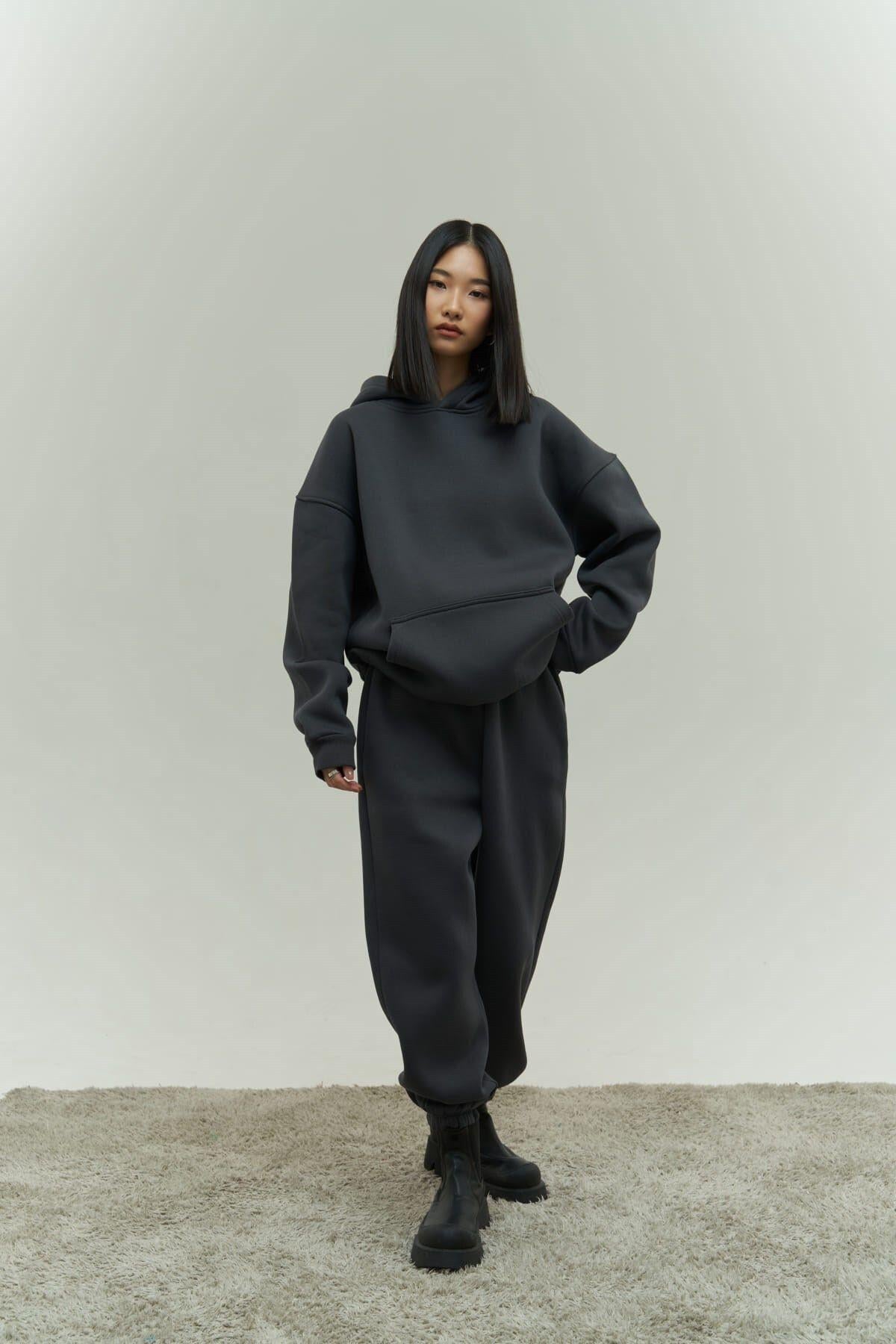 Mai Collection Gambol Dark Gray Oversize Tracksuit