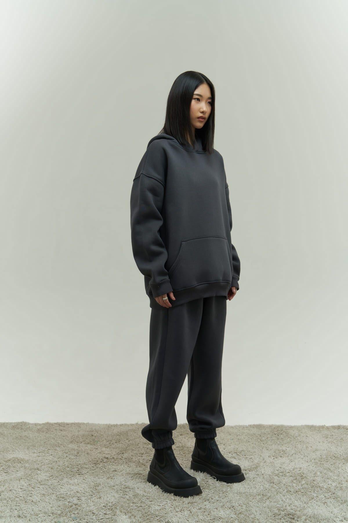 Mai Collection Gambol Dark Gray Oversize Tracksuit