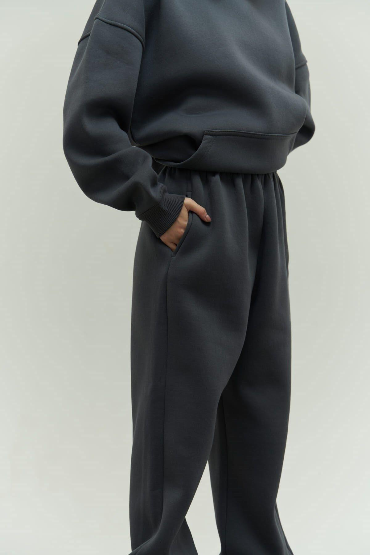 Mai Collection Gambol Dark Gray Oversize Tracksuit