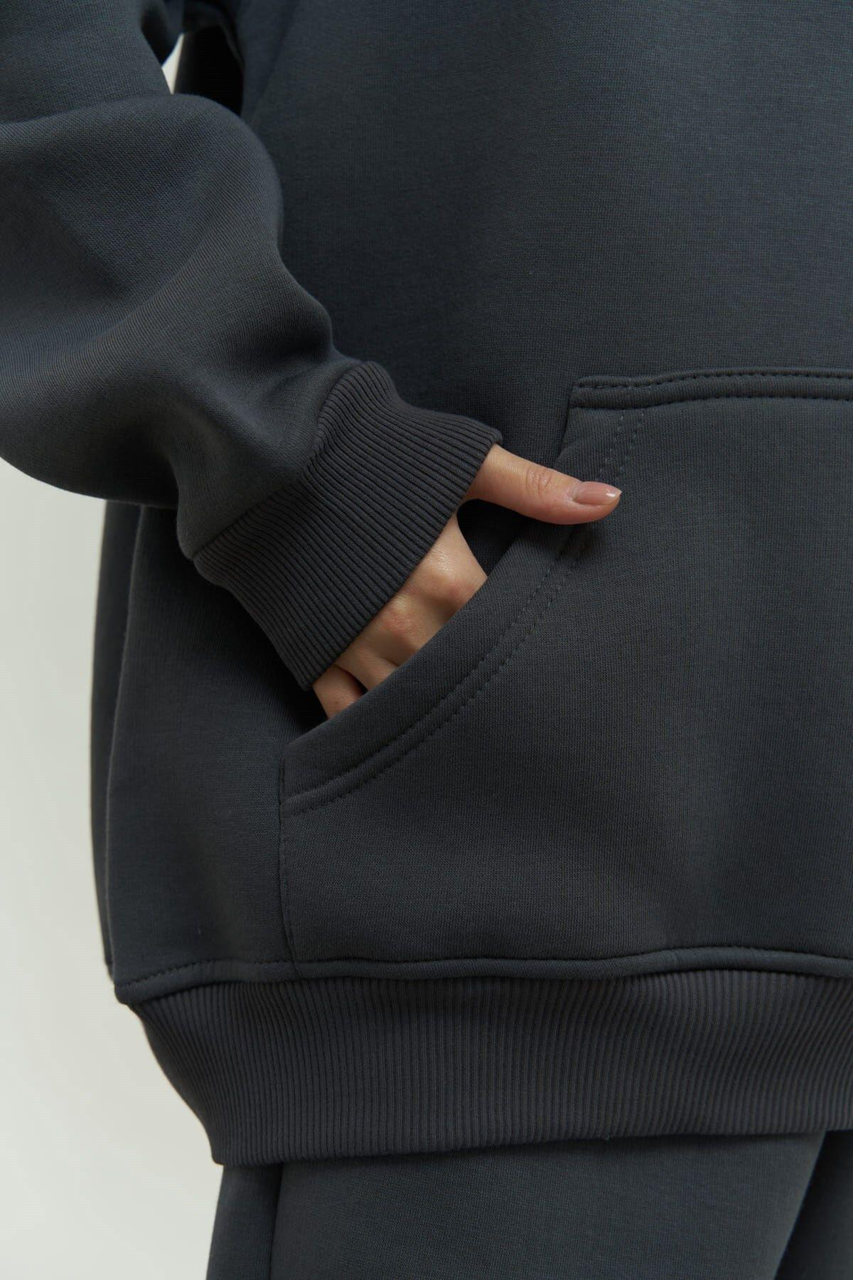 Mai Collection Gambol Dark Gray Oversize Tracksuit