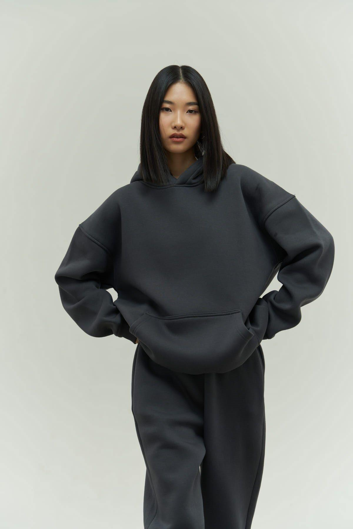 Mai Collection Gambol Dark Gray Oversize Tracksuit