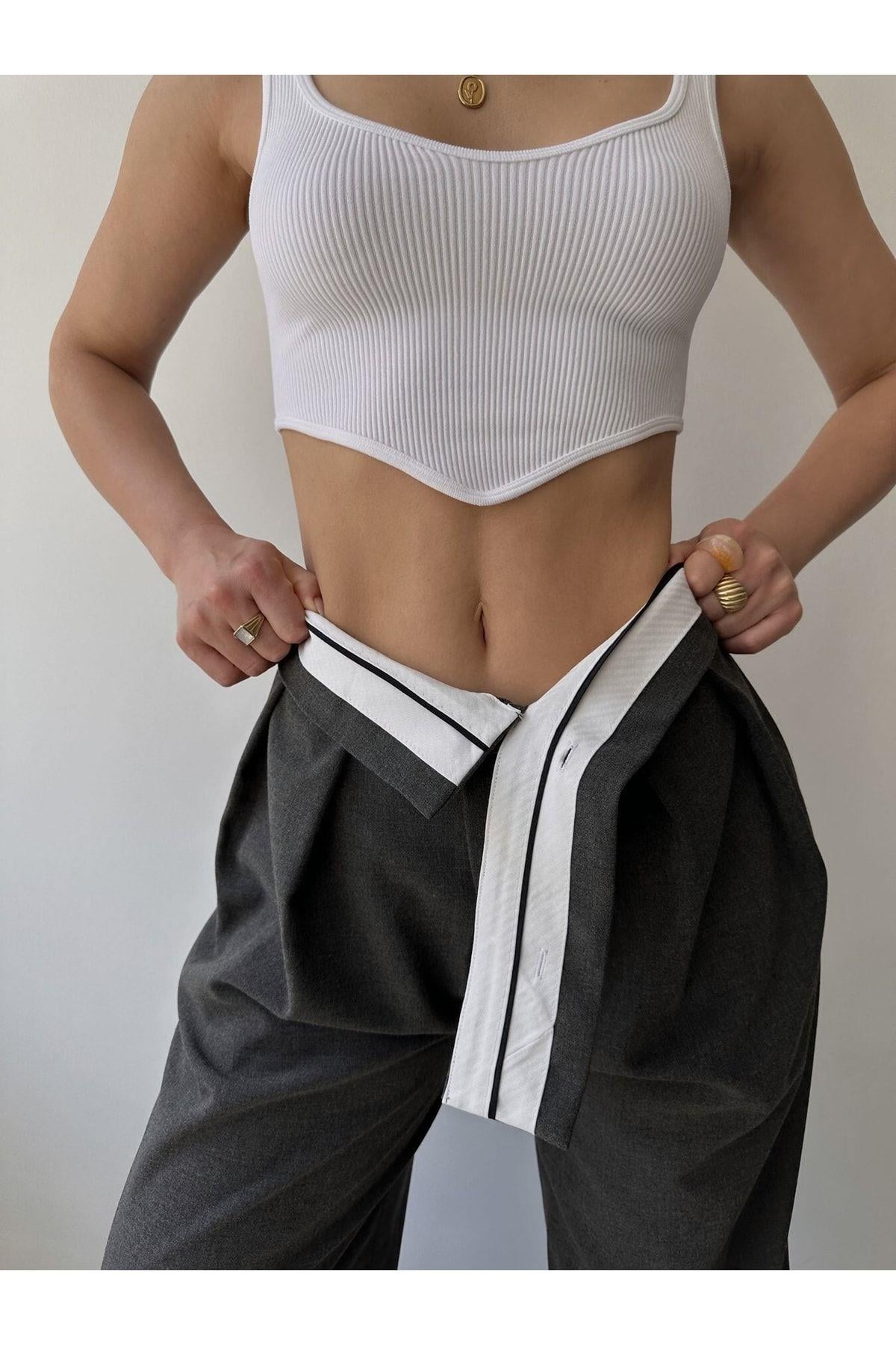 Mai Ganni Anthracite Palazzo Trousers