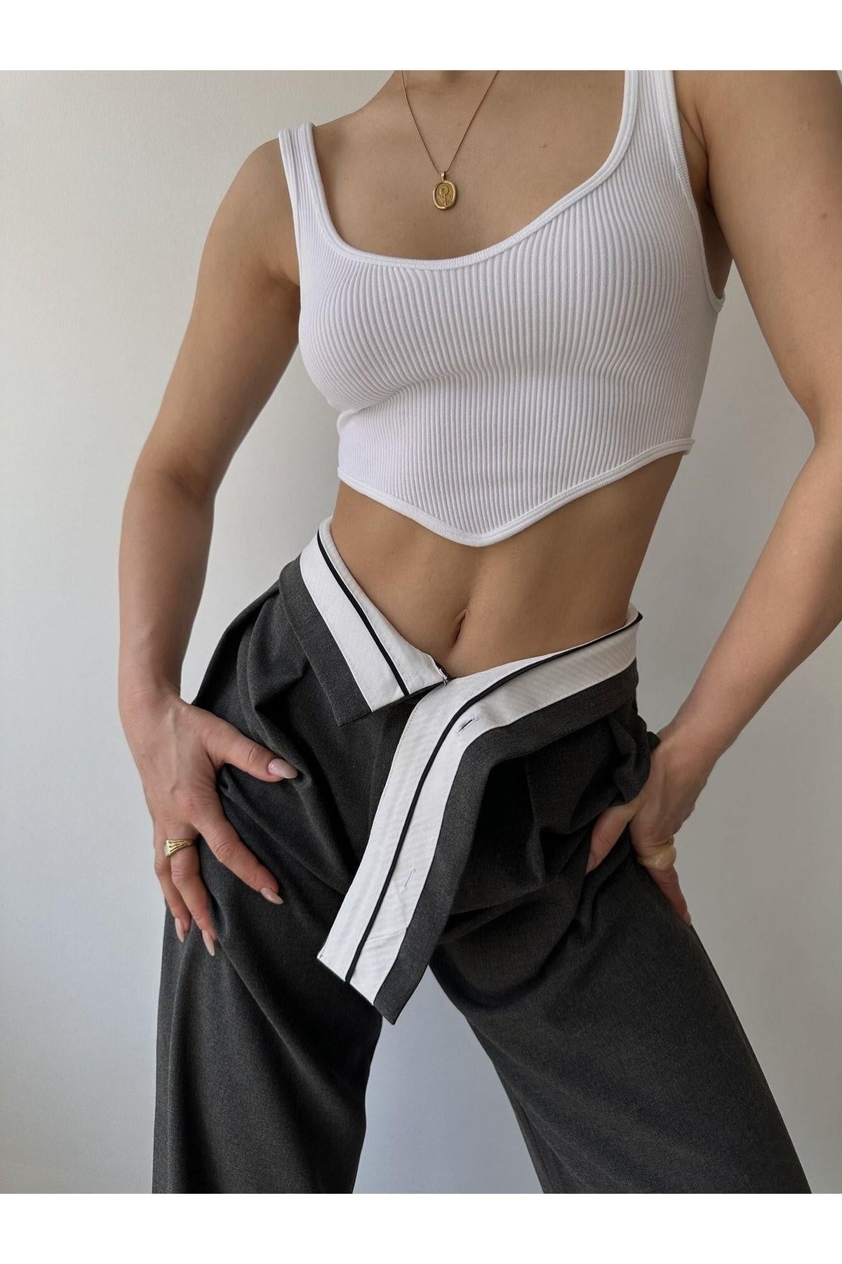 Mai Ganni Anthracite Palazzo Trousers