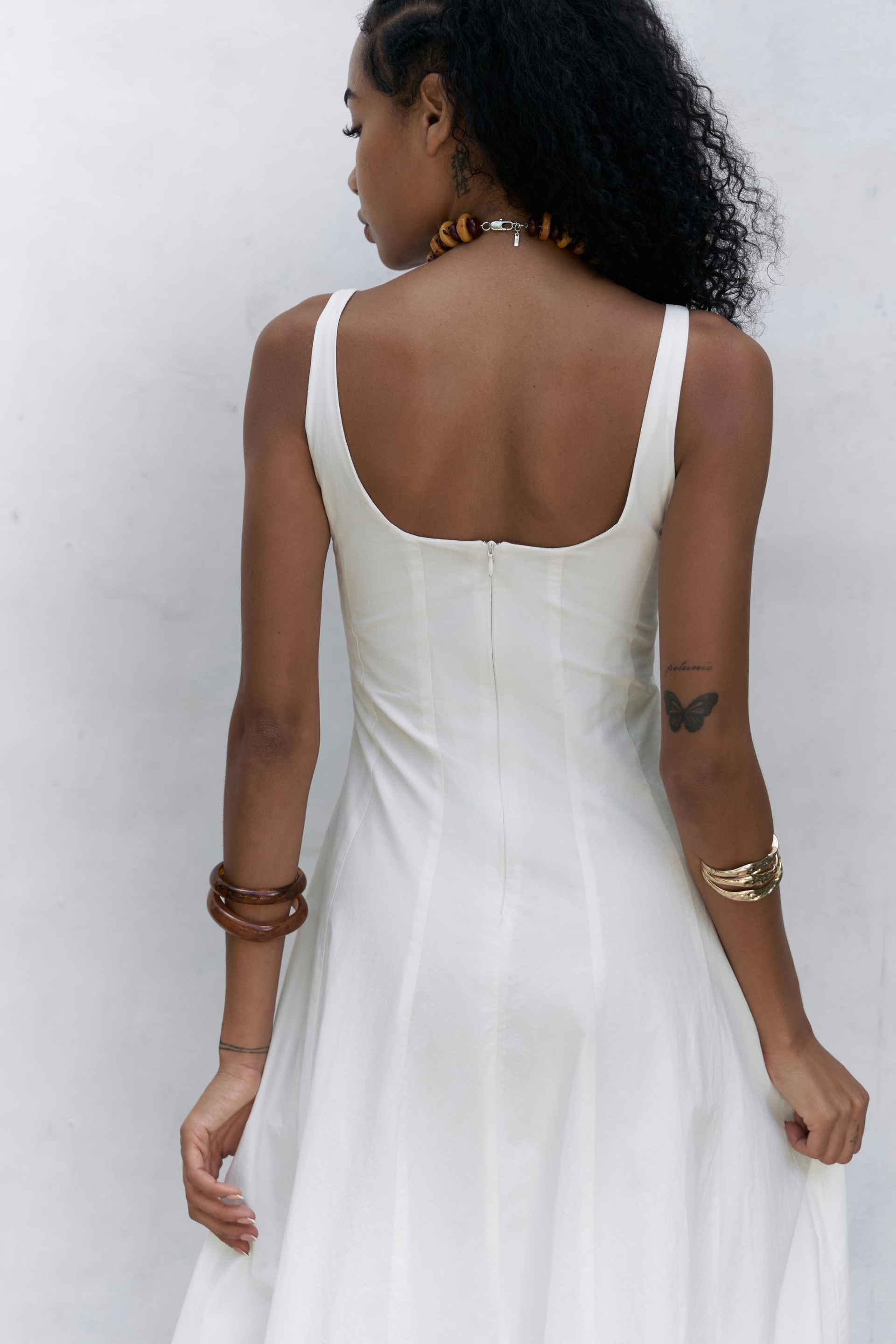 Garda Uzun Ekru Balon Elbise