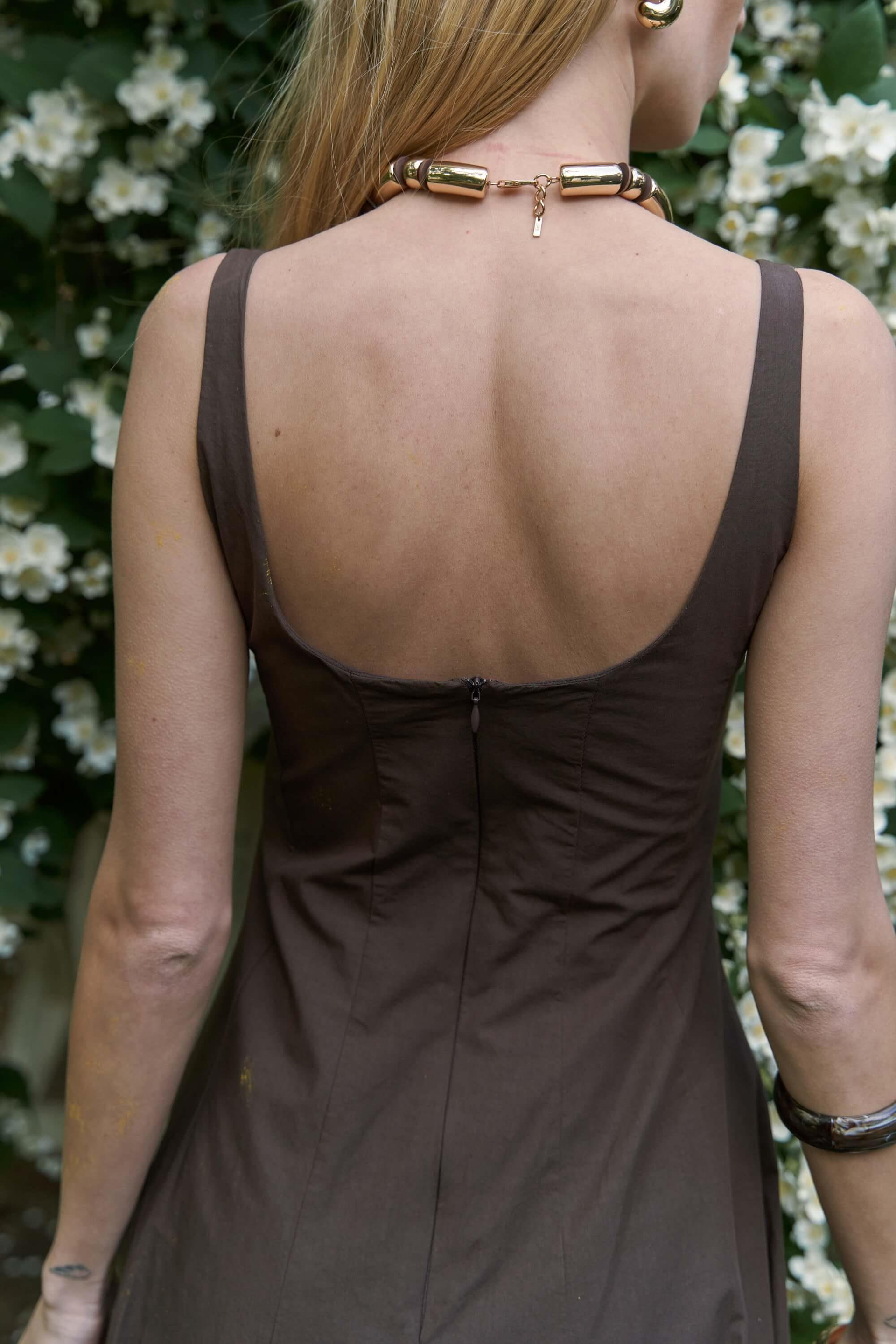 Garda Uzun Kahve Balon Elbise