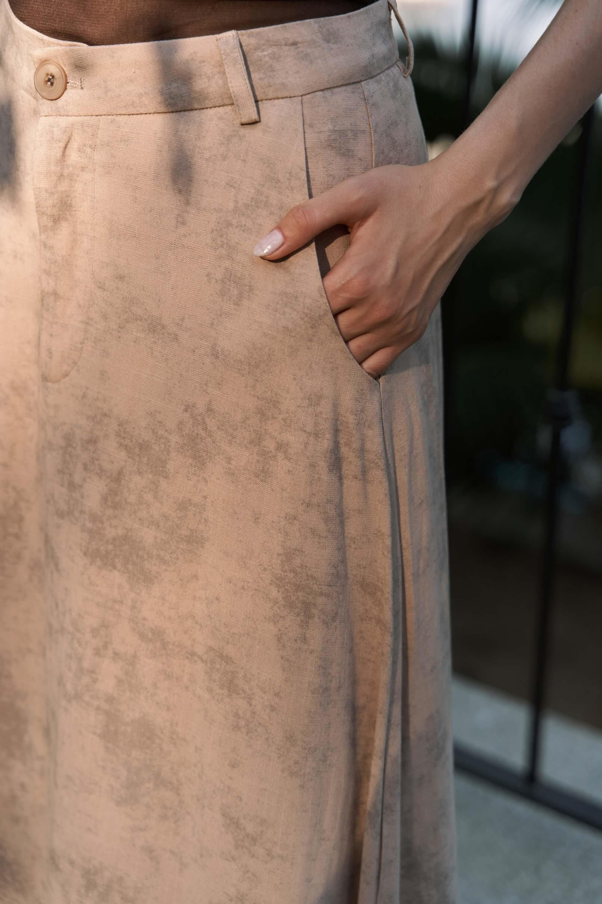 Garias Cepli Uzun Batik Desenli Vizon Etek