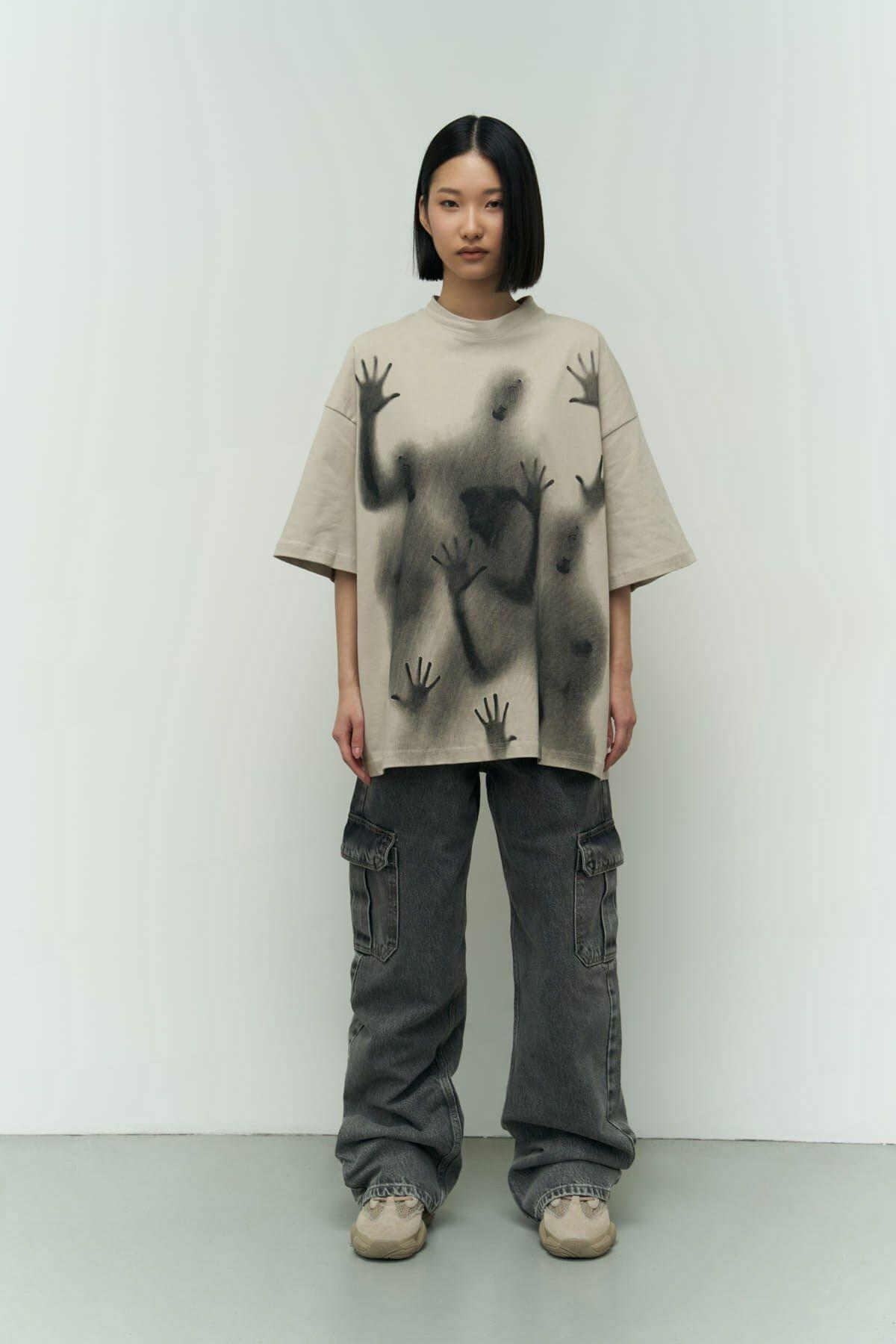 Ghost Beige Oversize T-Shirt