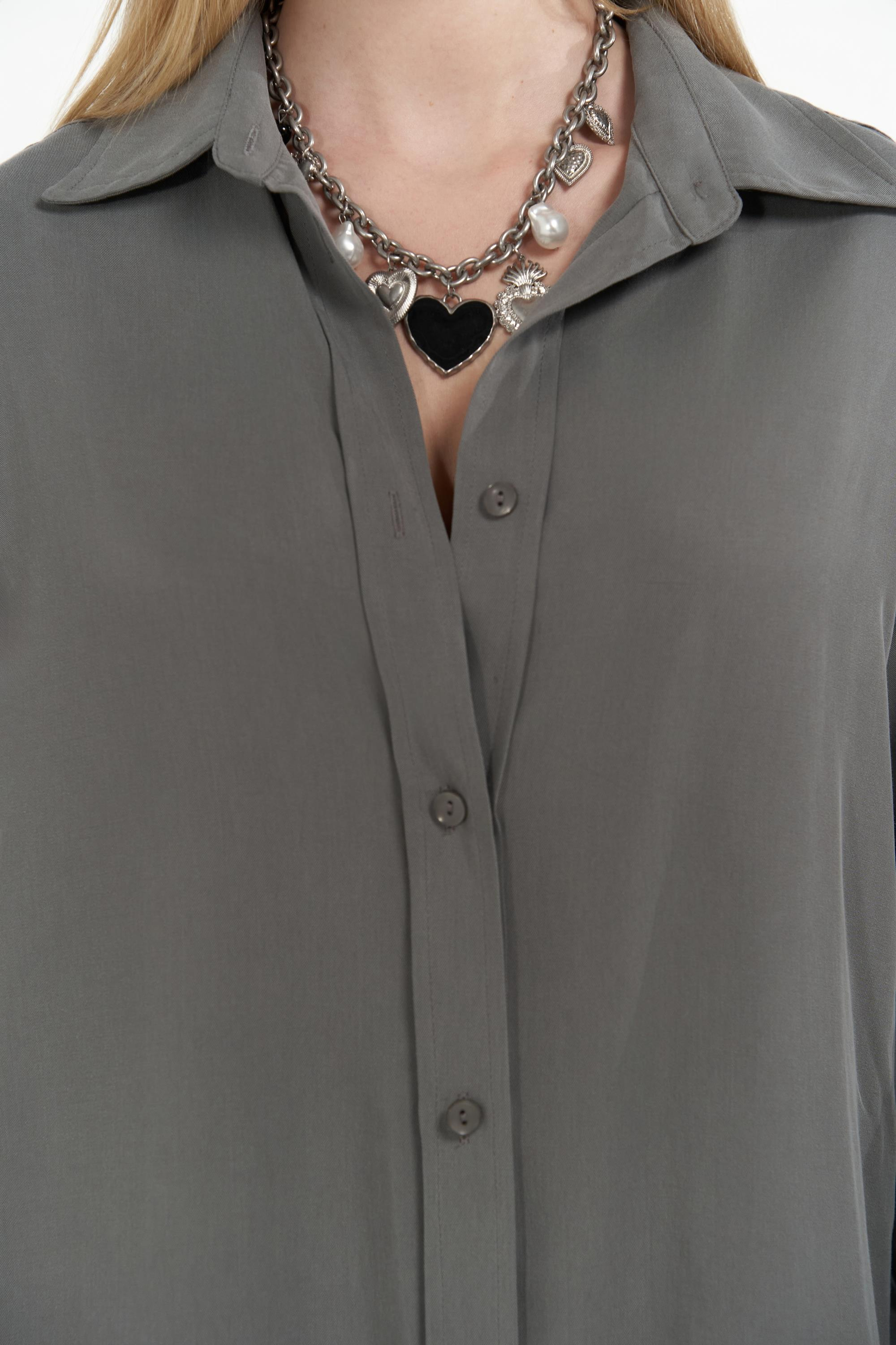 Ginevra Gri Gömlek Etek Takım