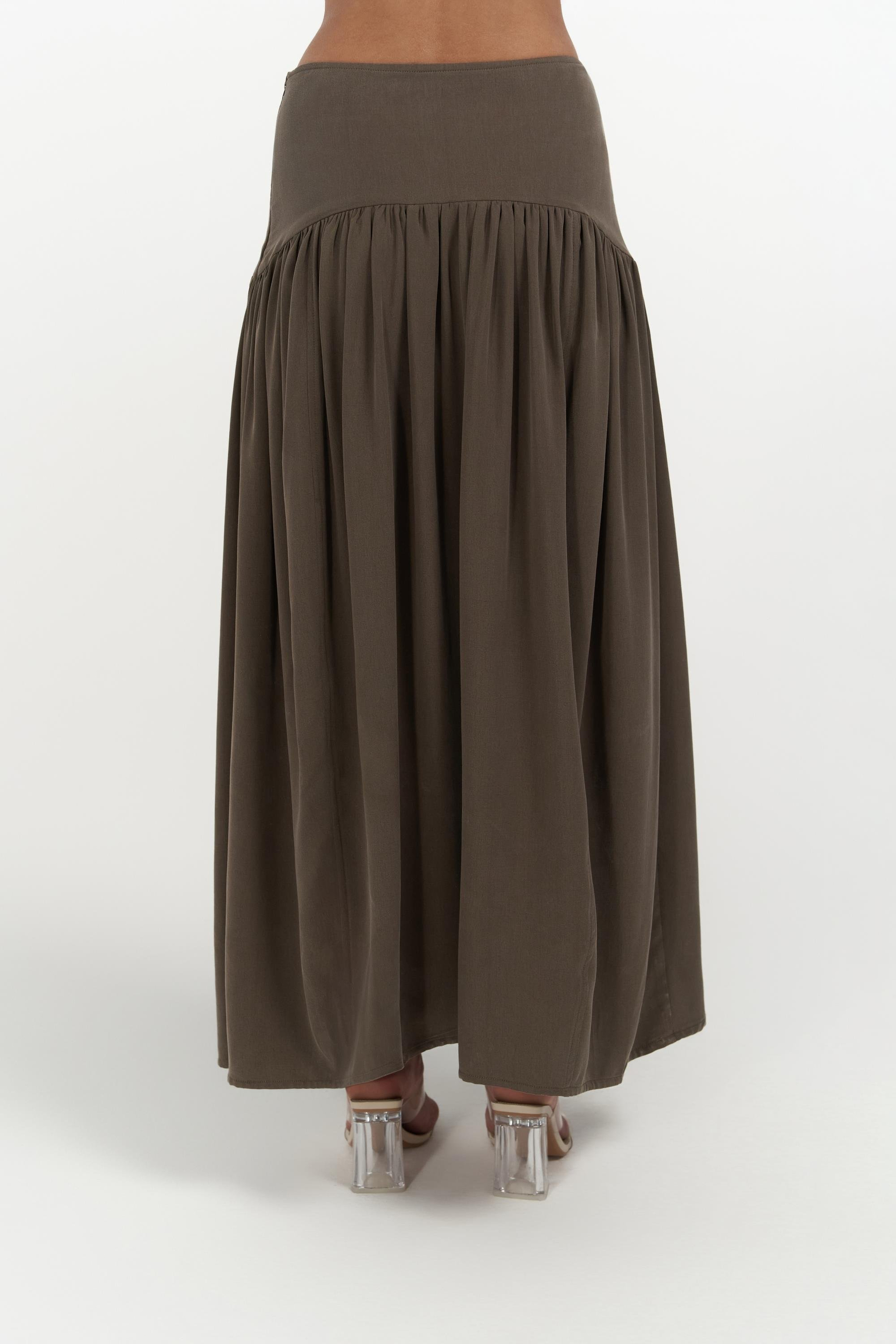 Ginevra Kahve Gömlek Etek Takım