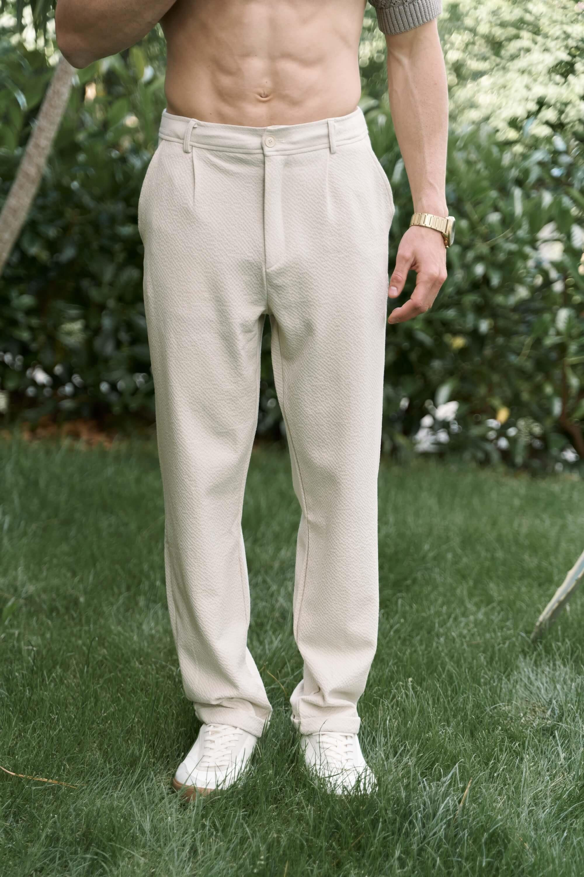 Glenn Men's Beige Trousers