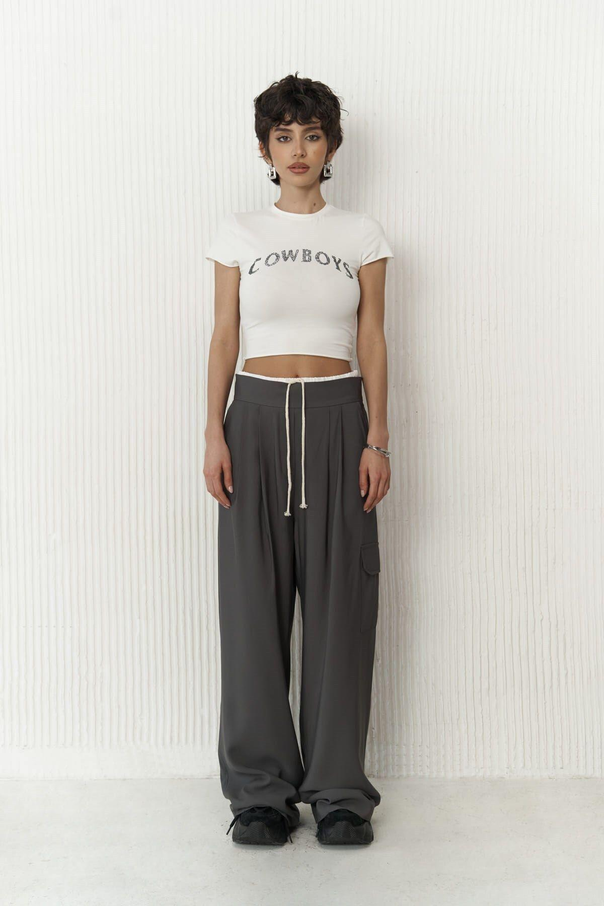 Gloria Anthracite Trousers with Boxer Detail