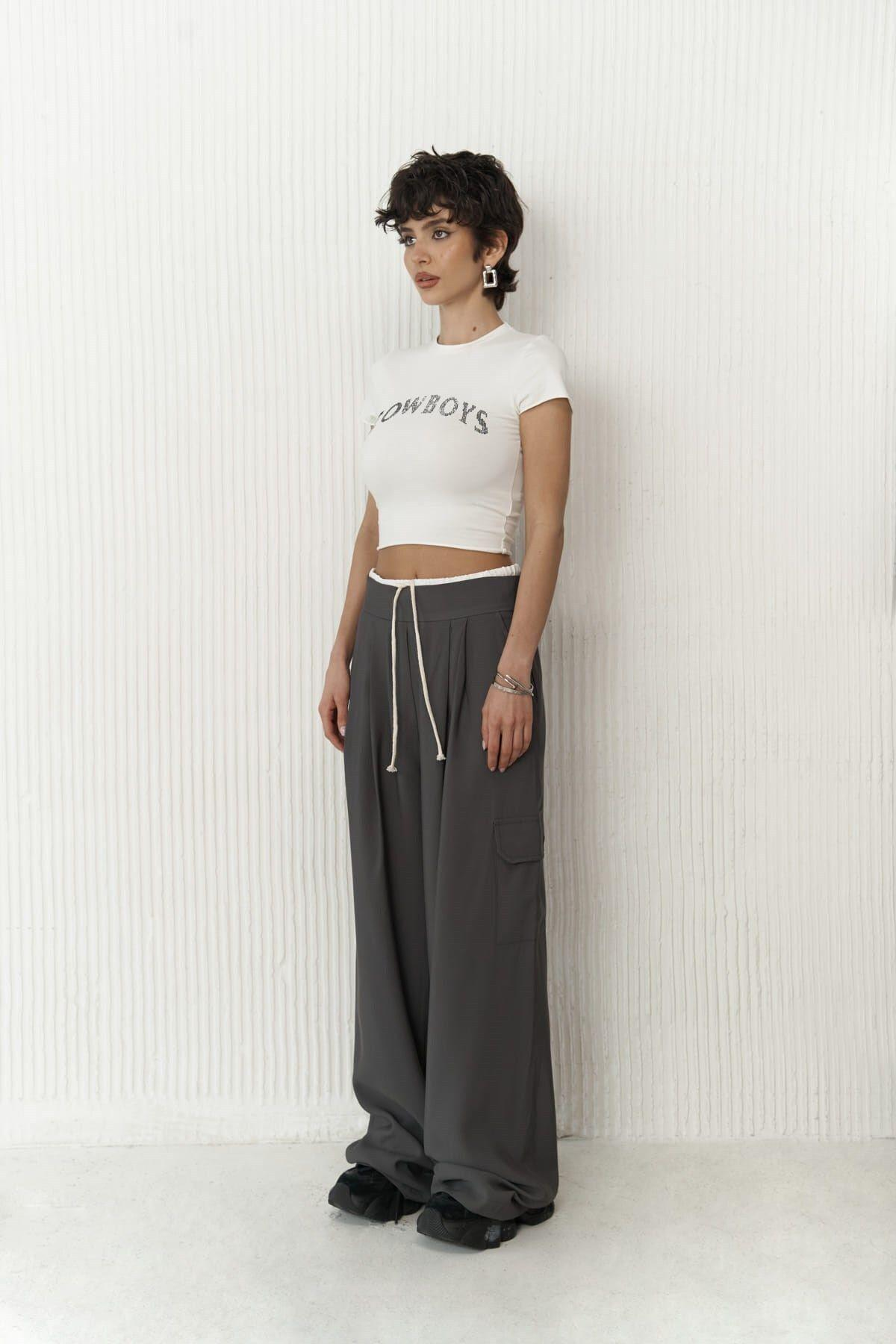 Gloria Anthracite Trousers with Boxer Detail
