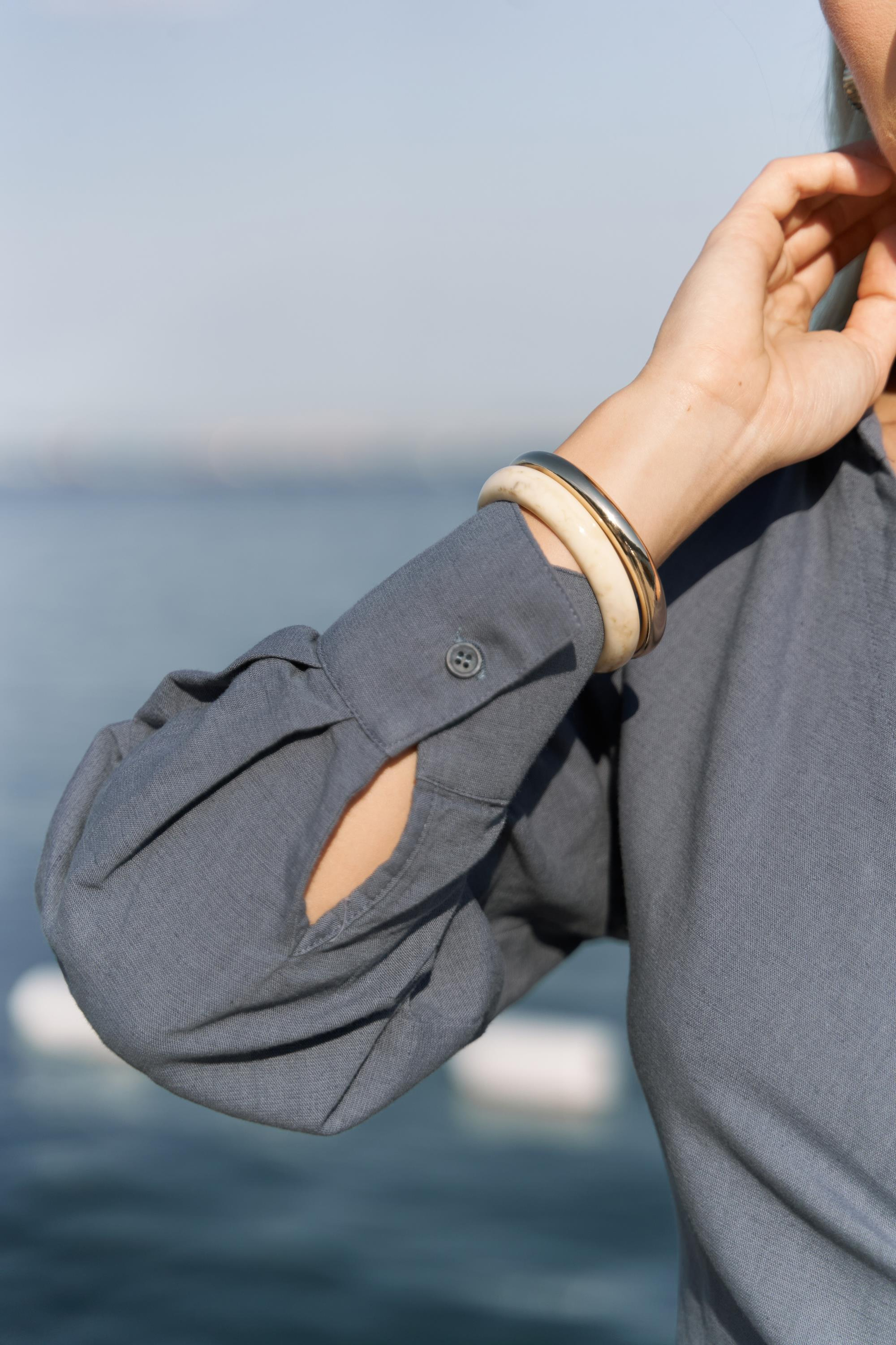 Gormelia Bağlamalı İndigo Elbise