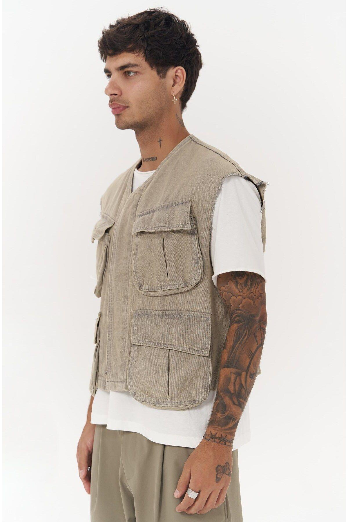 Graham Unisex Dirty Grey Denim Vest