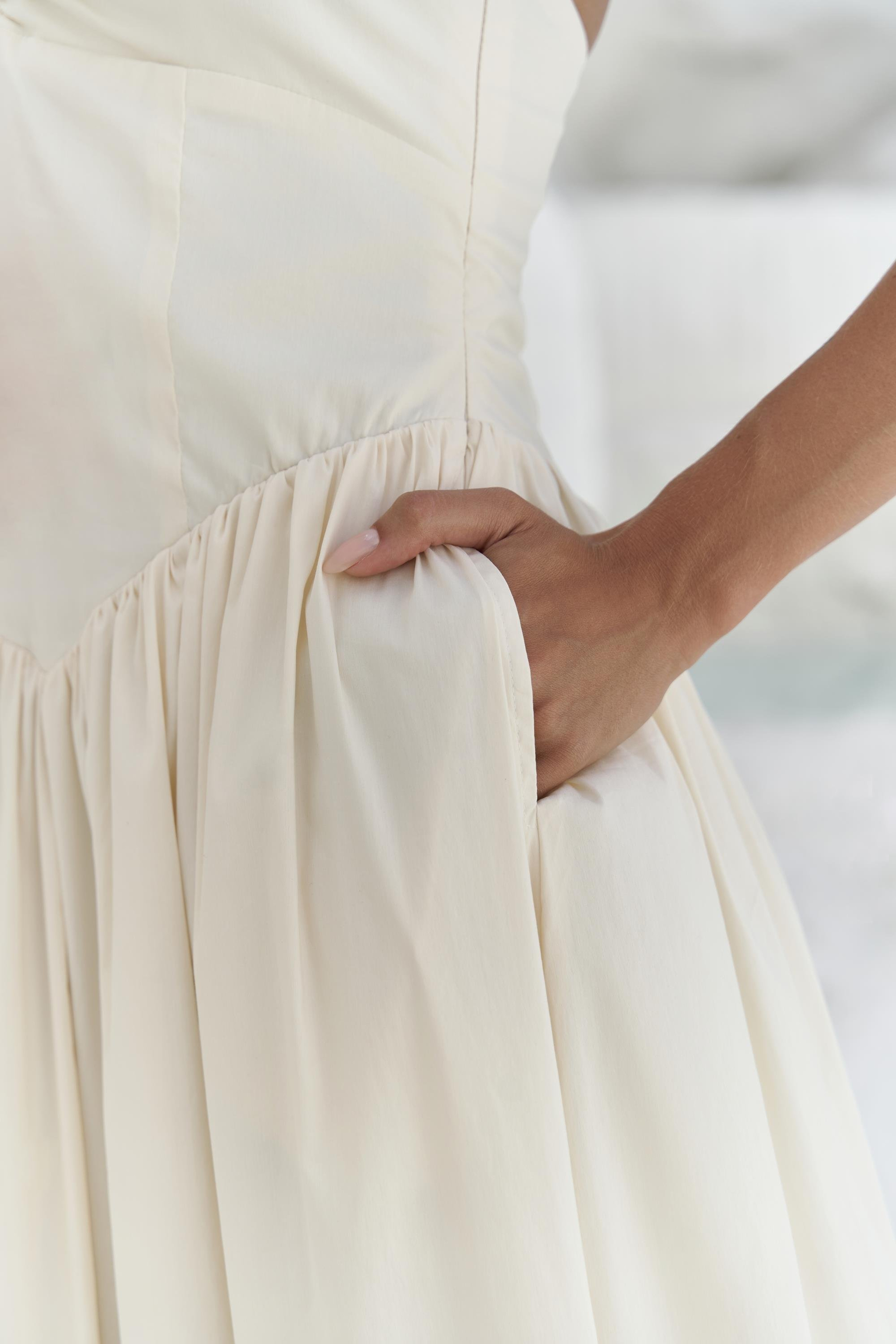 Hajar Askılı Sarı Uzun Elbise