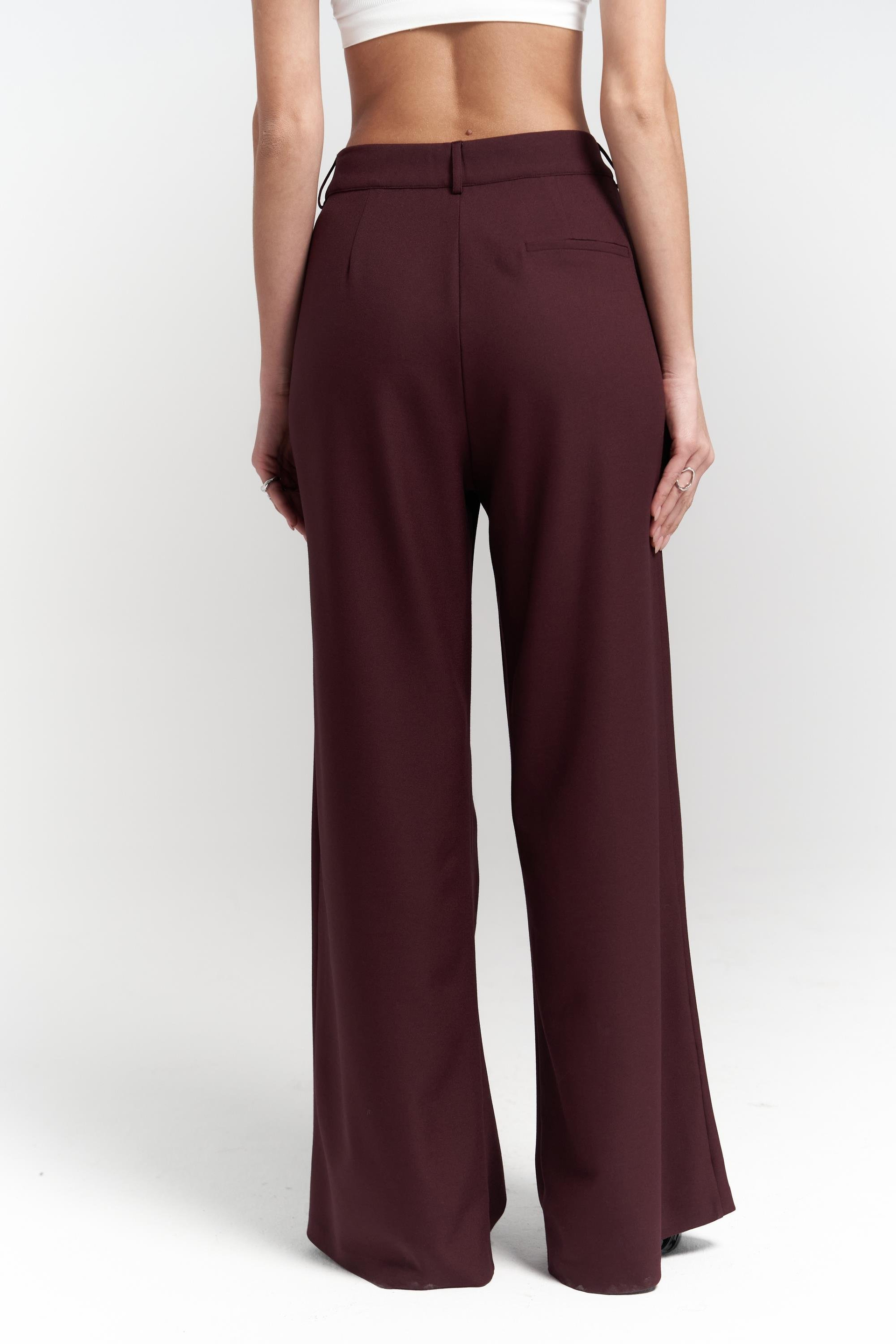 Halvyn Dar Kesim Blazer Bordo Takım