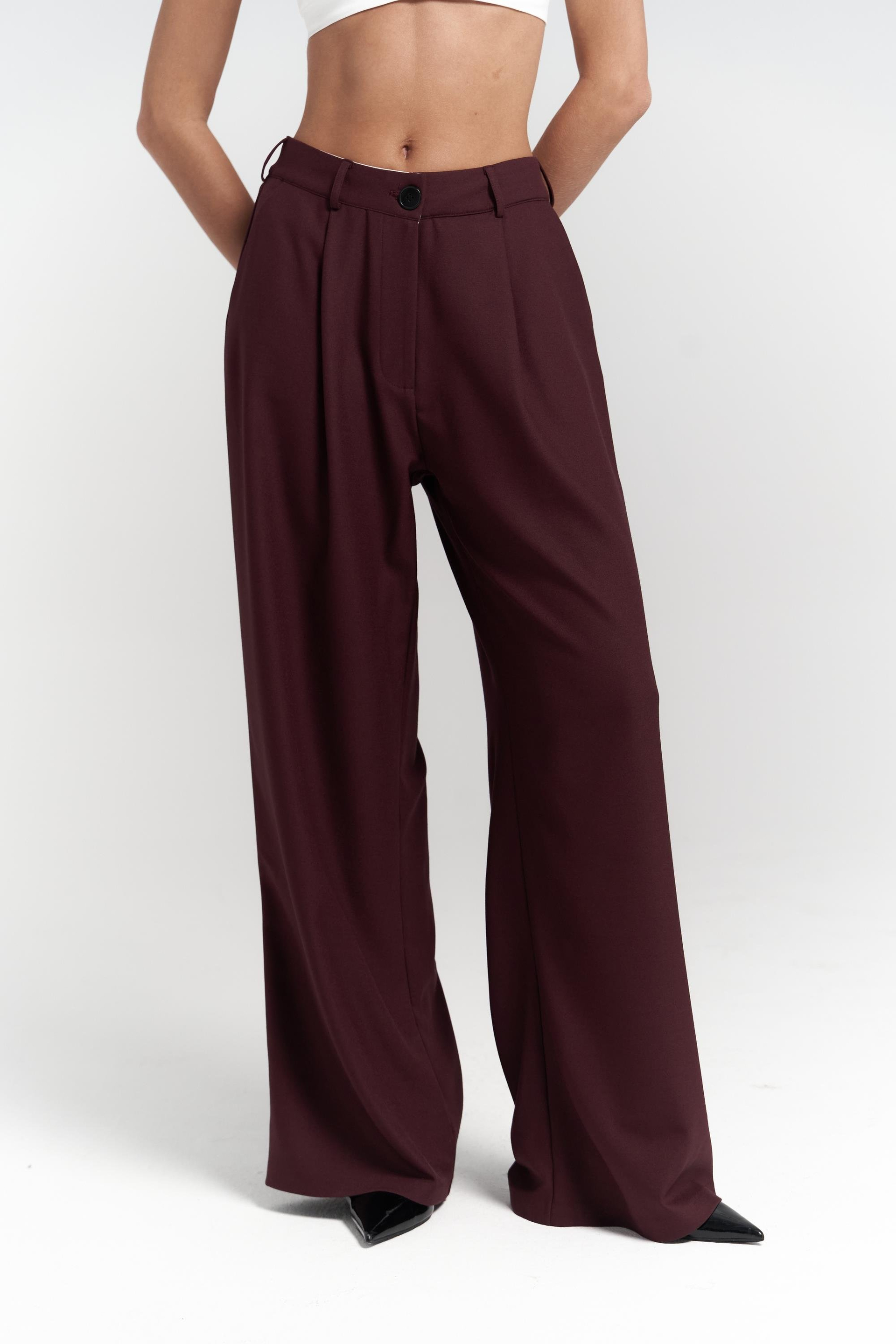 Halvyn Dar Kesim Blazer Bordo Takım