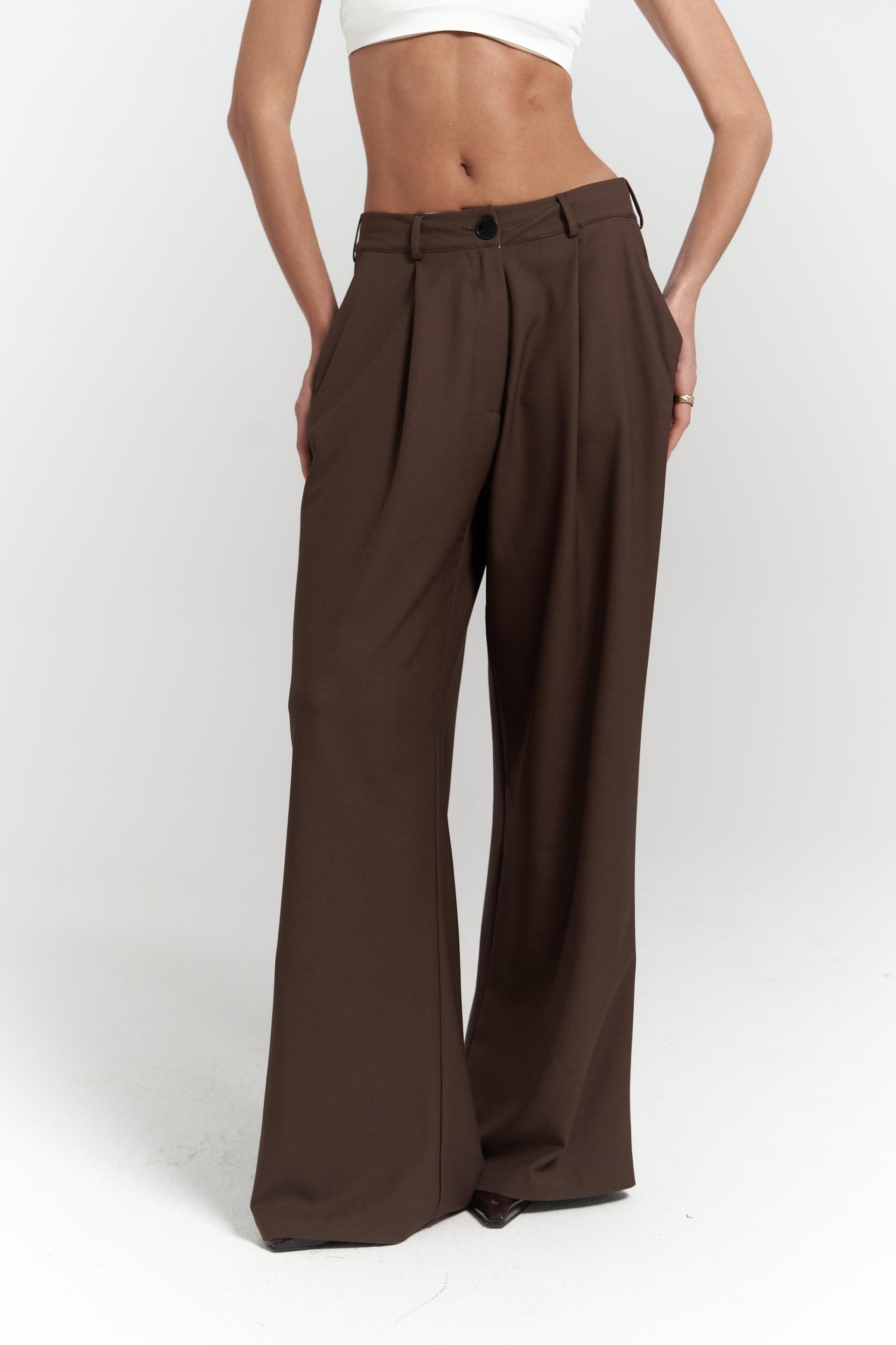 Halvyn Dar Kesim Blazer Kahve Takım