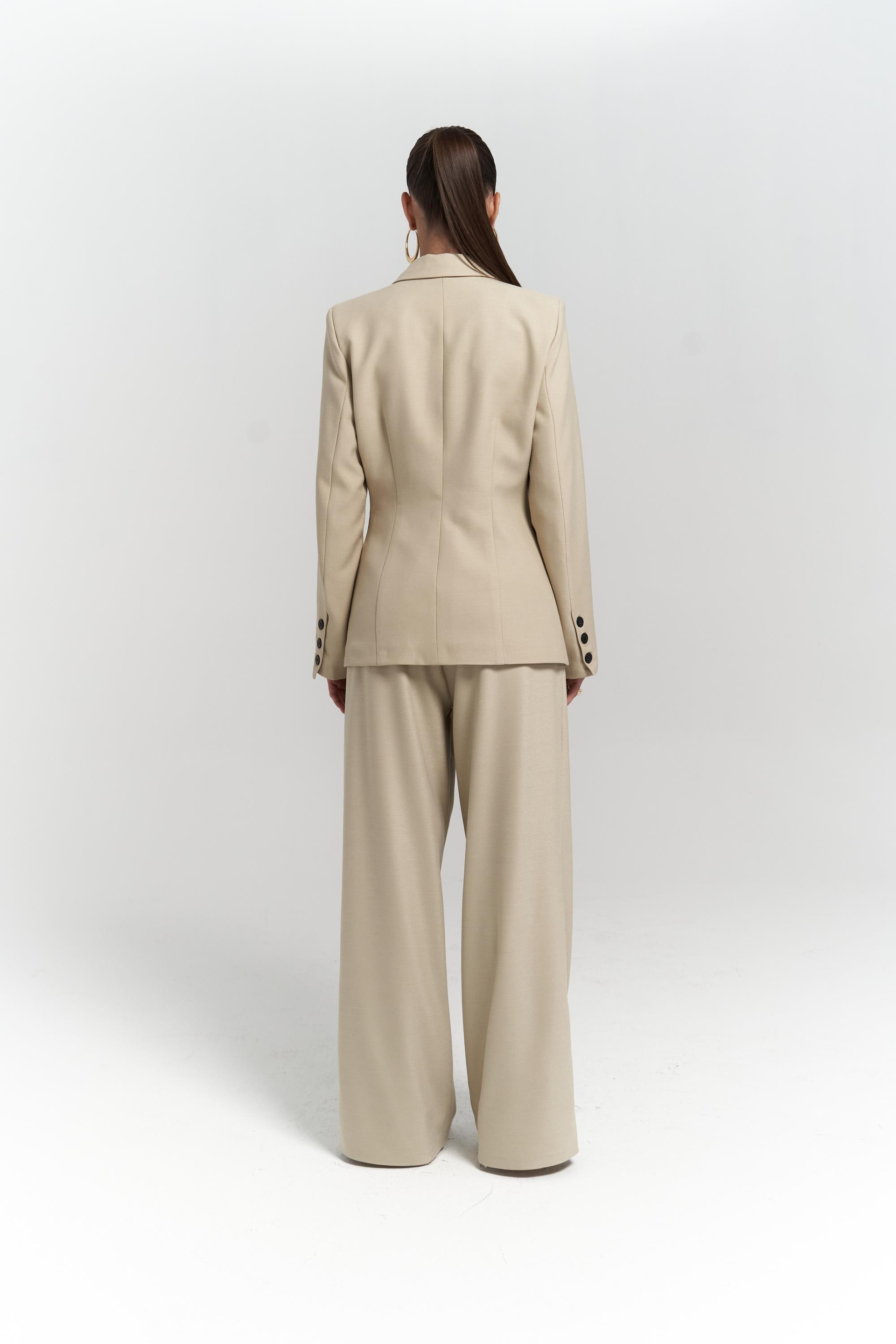 Halvyn Dar Kesim Blazer Olive Green Takım