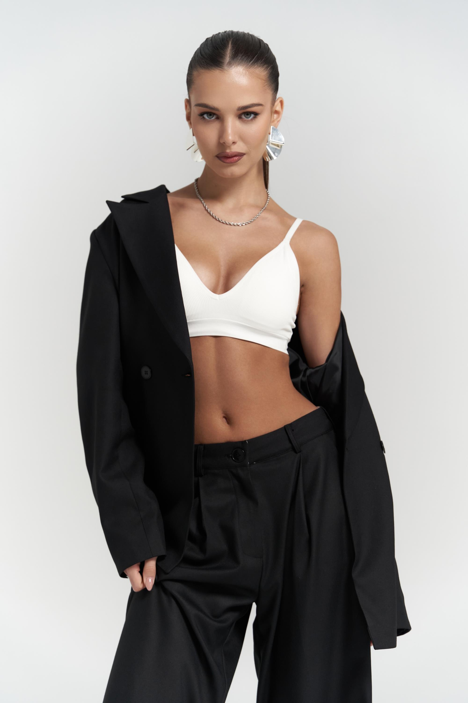 Halvyn Dar Kesim Blazer Siyah Takım