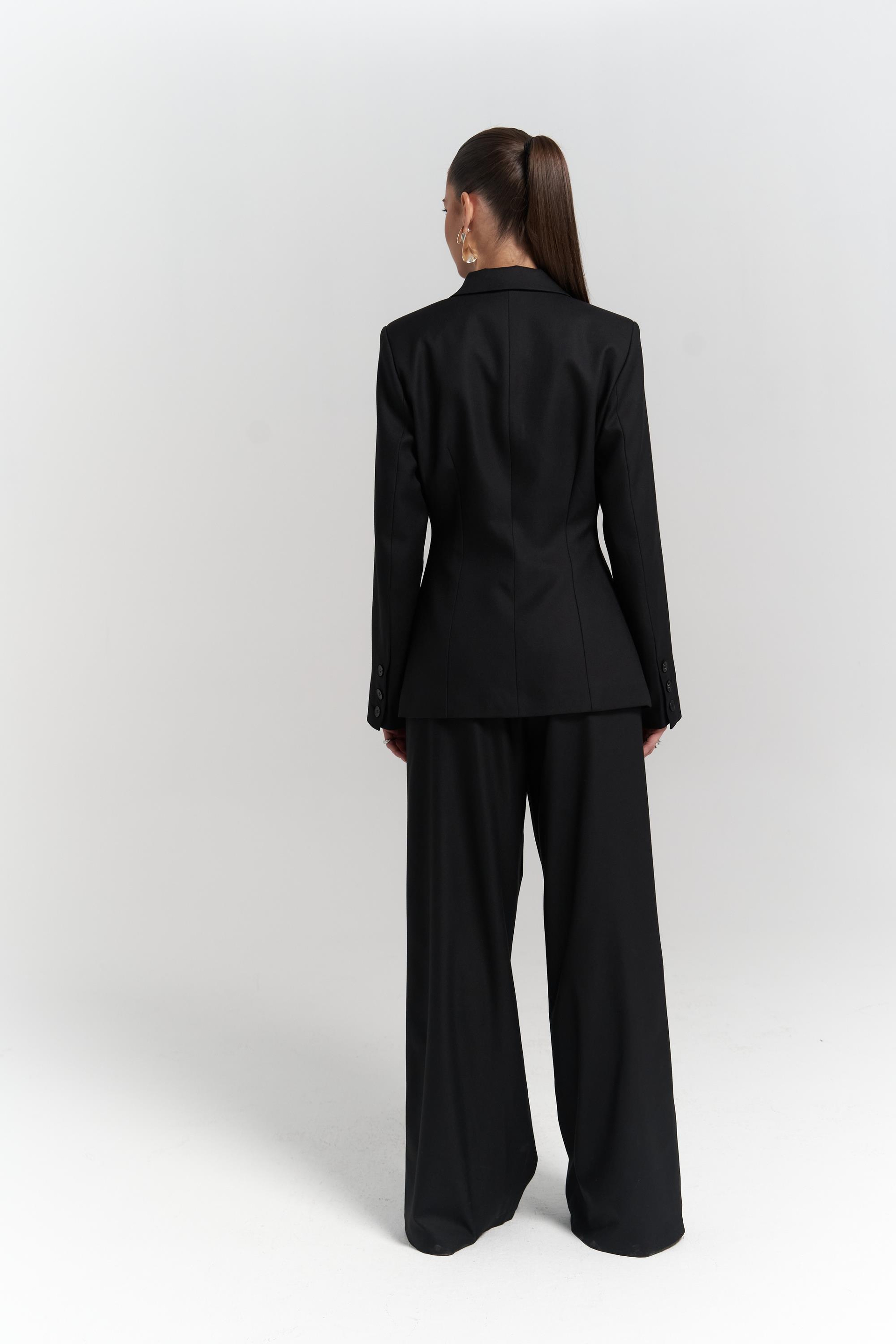 Halvyn Dar Kesim Blazer Siyah Takım