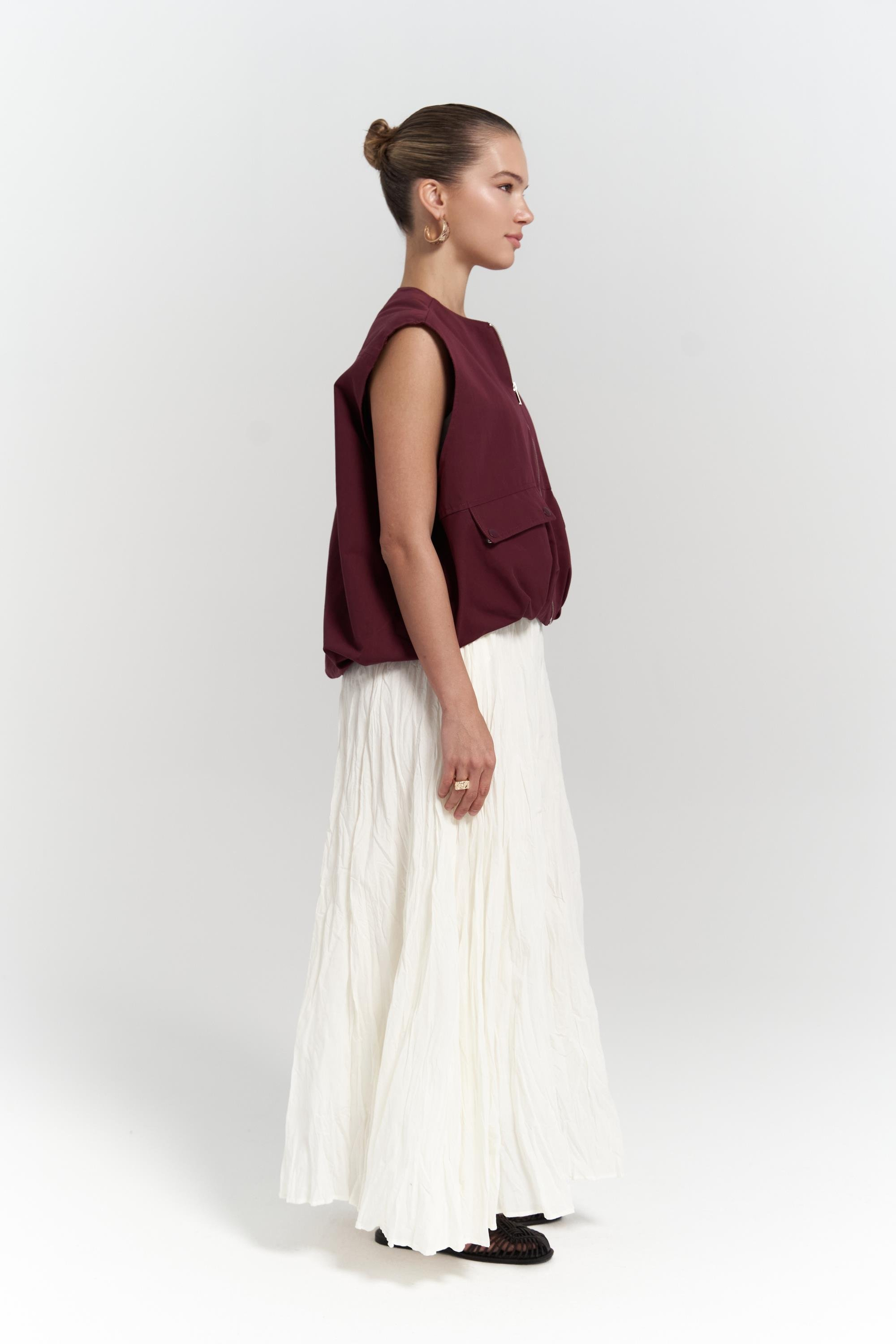 Hardy Burgundy Bomber Vest