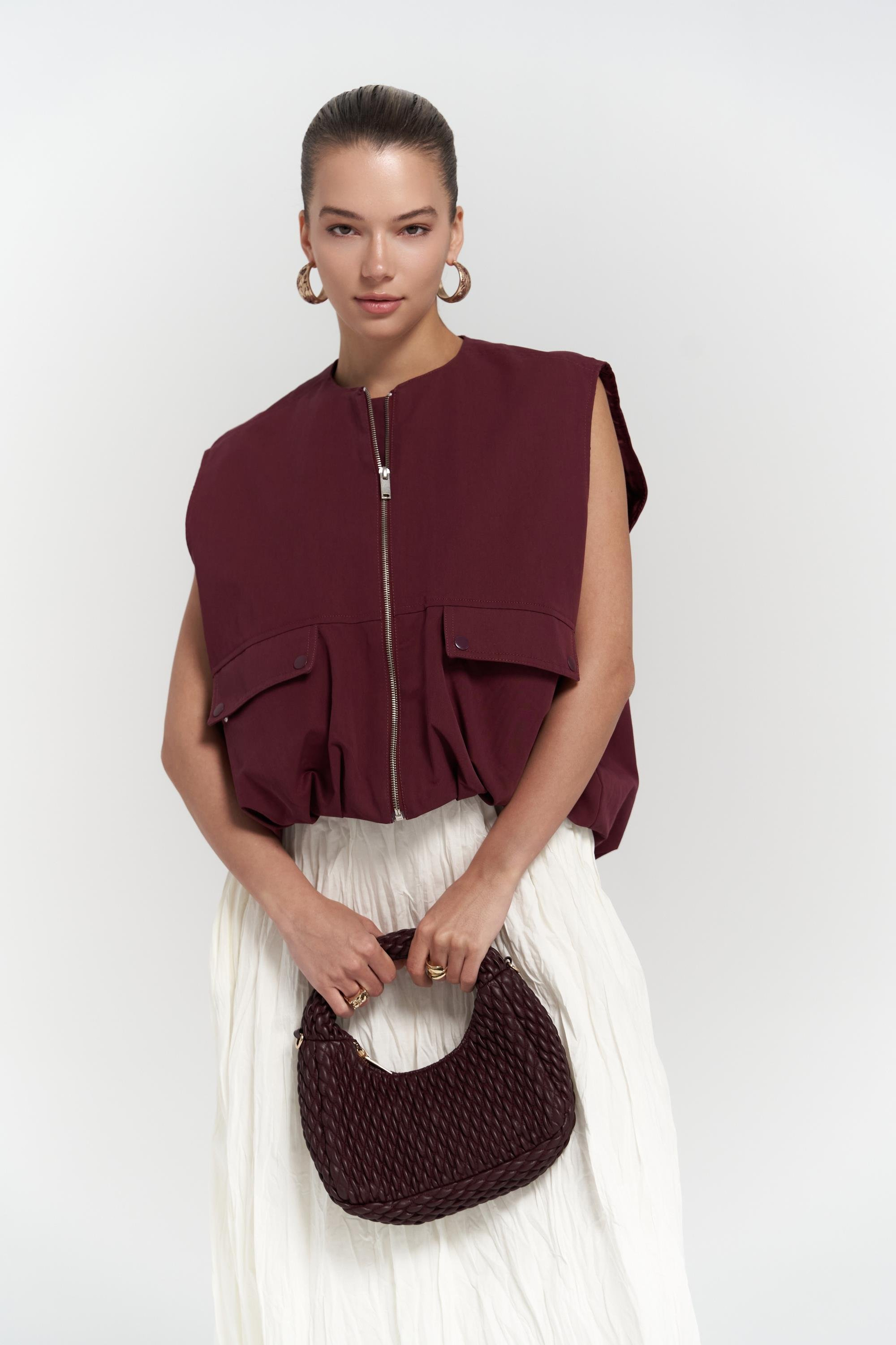 Hardy Burgundy Bomber Vest