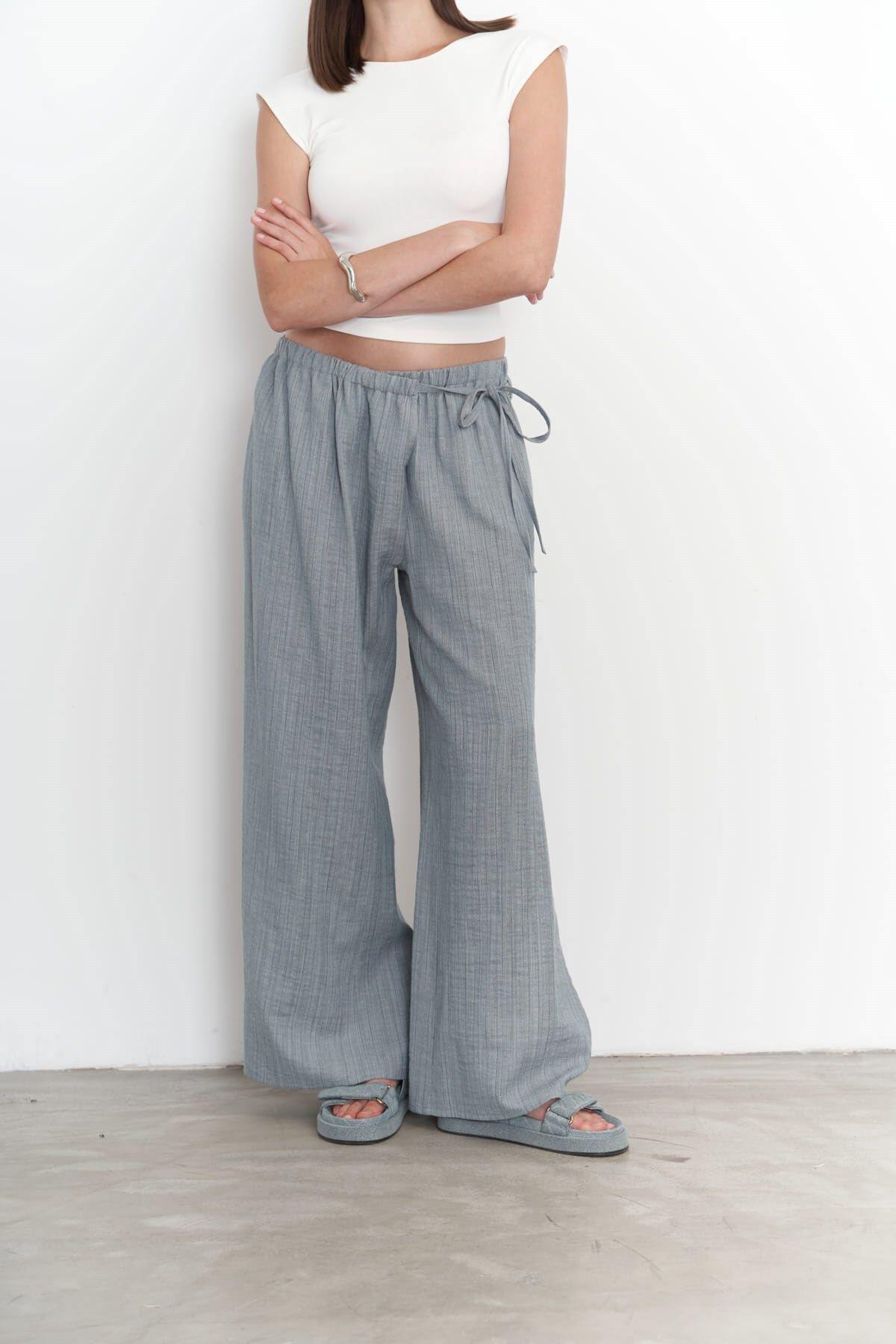 Harmony Yan Bağlama Mavi Pantolon