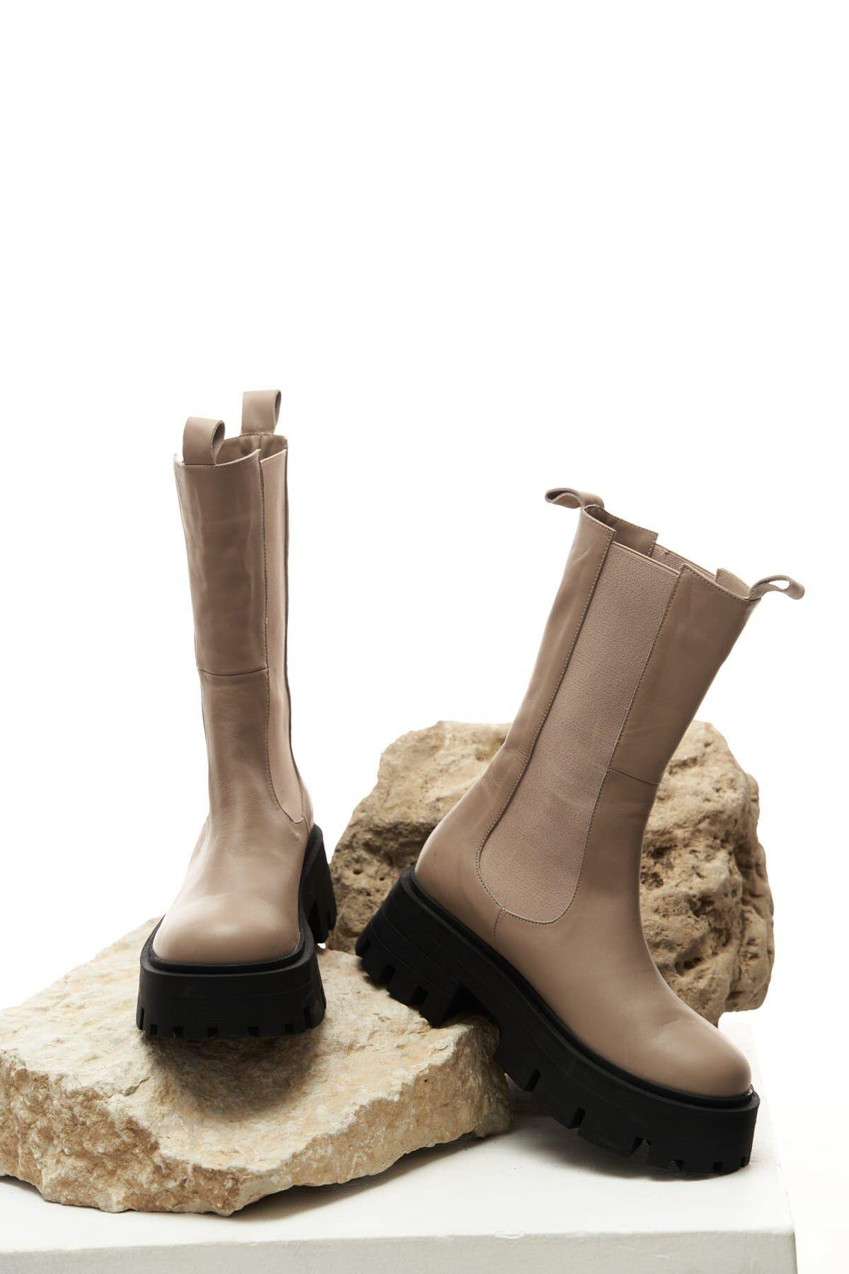 Hugo Chelsea Taupe Leather Bot