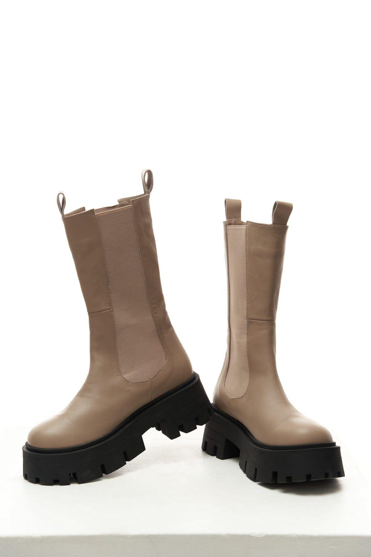Hugo Chelsea Taupe Leather Bot