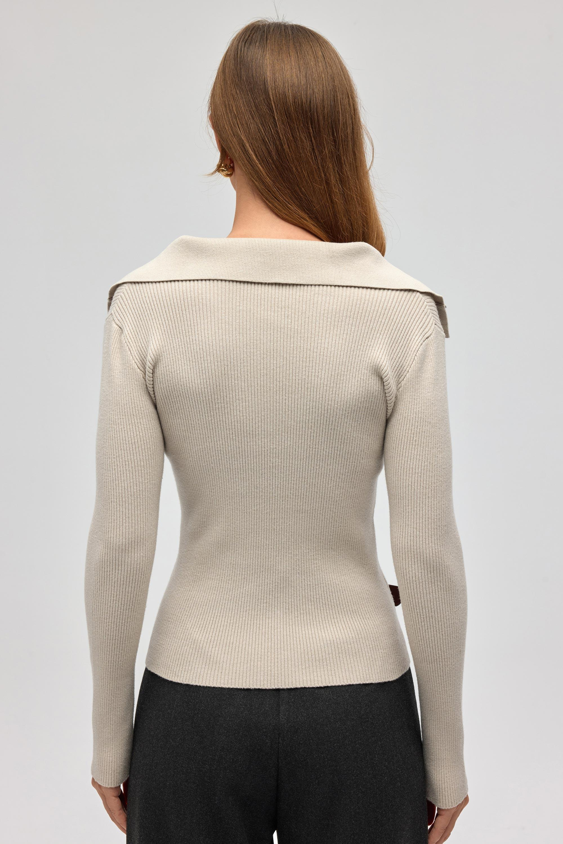 İnari Polo Yaka Taş Triko Kazak