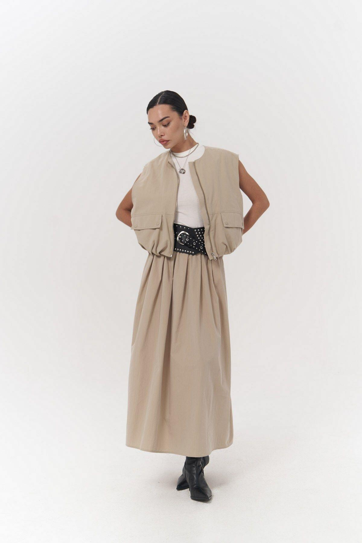 Ivory Beige Parachute Skirt