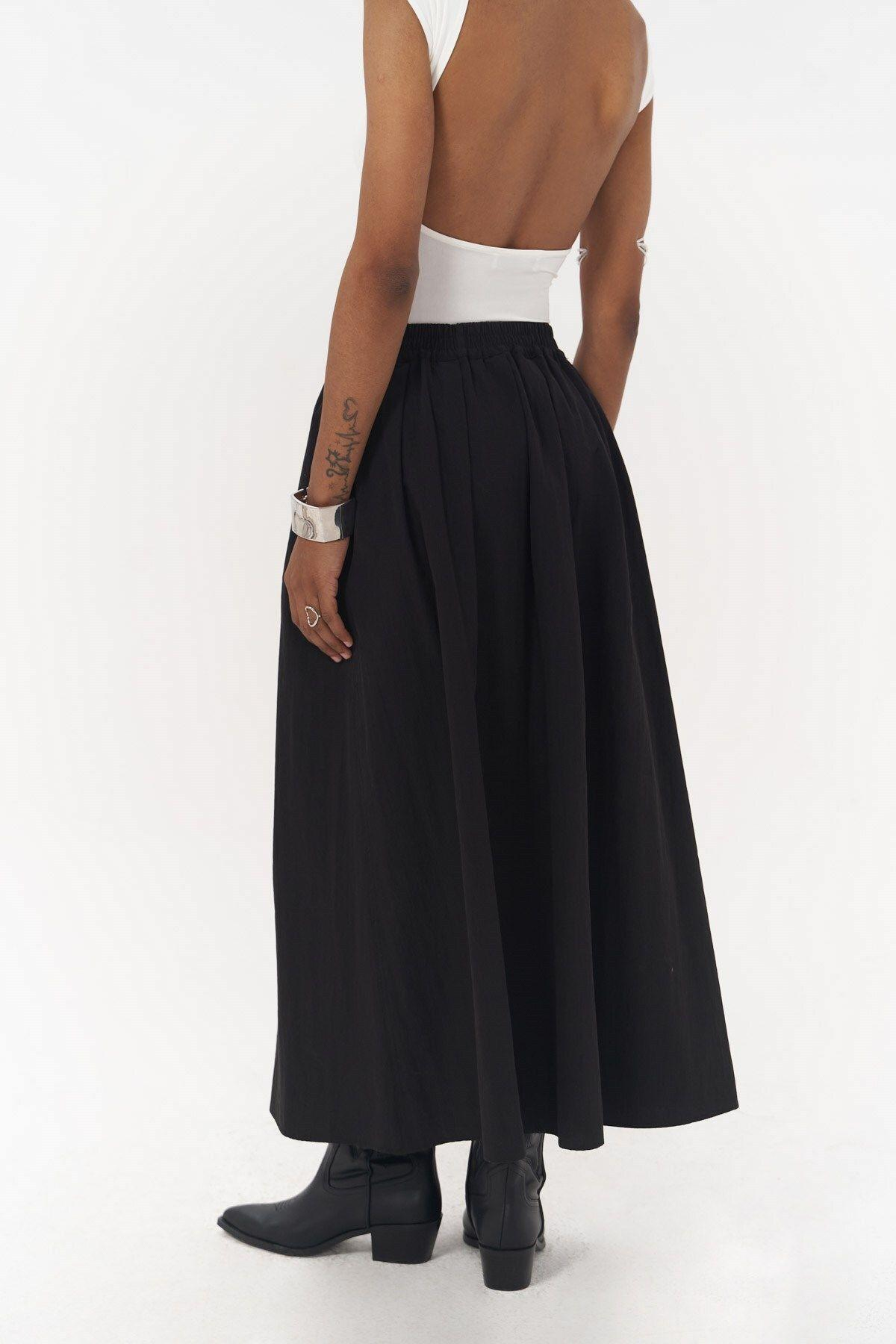 Ivory Black Parachute Skirt
