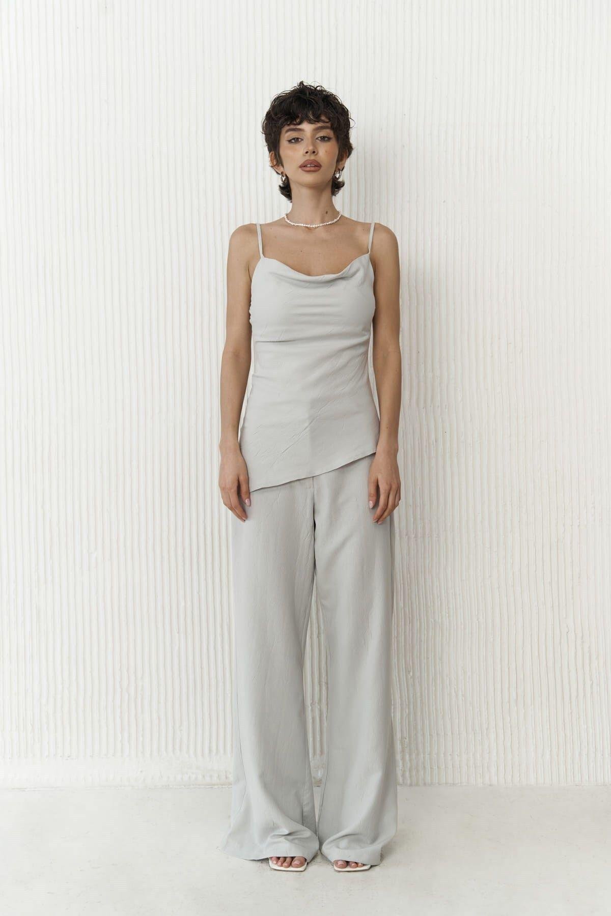 Javier Gri Bluz Pantolon Takım