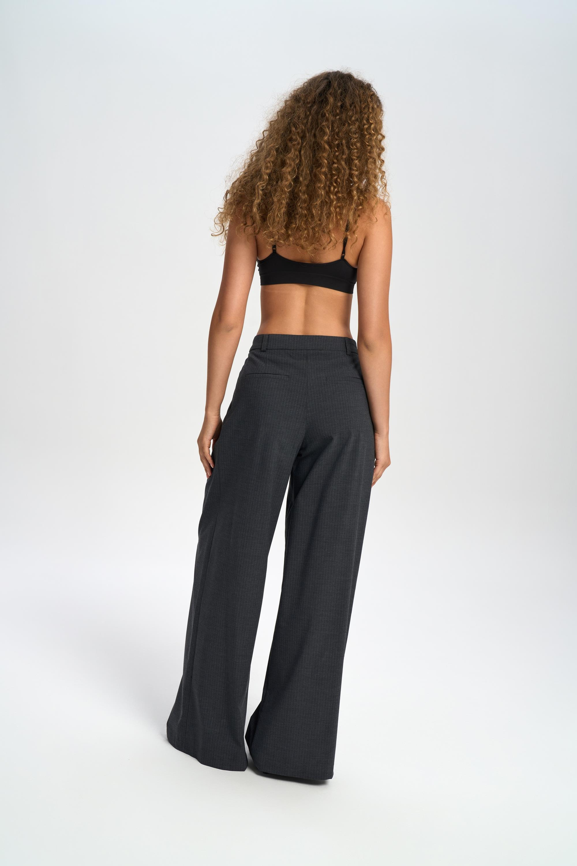 Jessical Striped Charcoal Pants