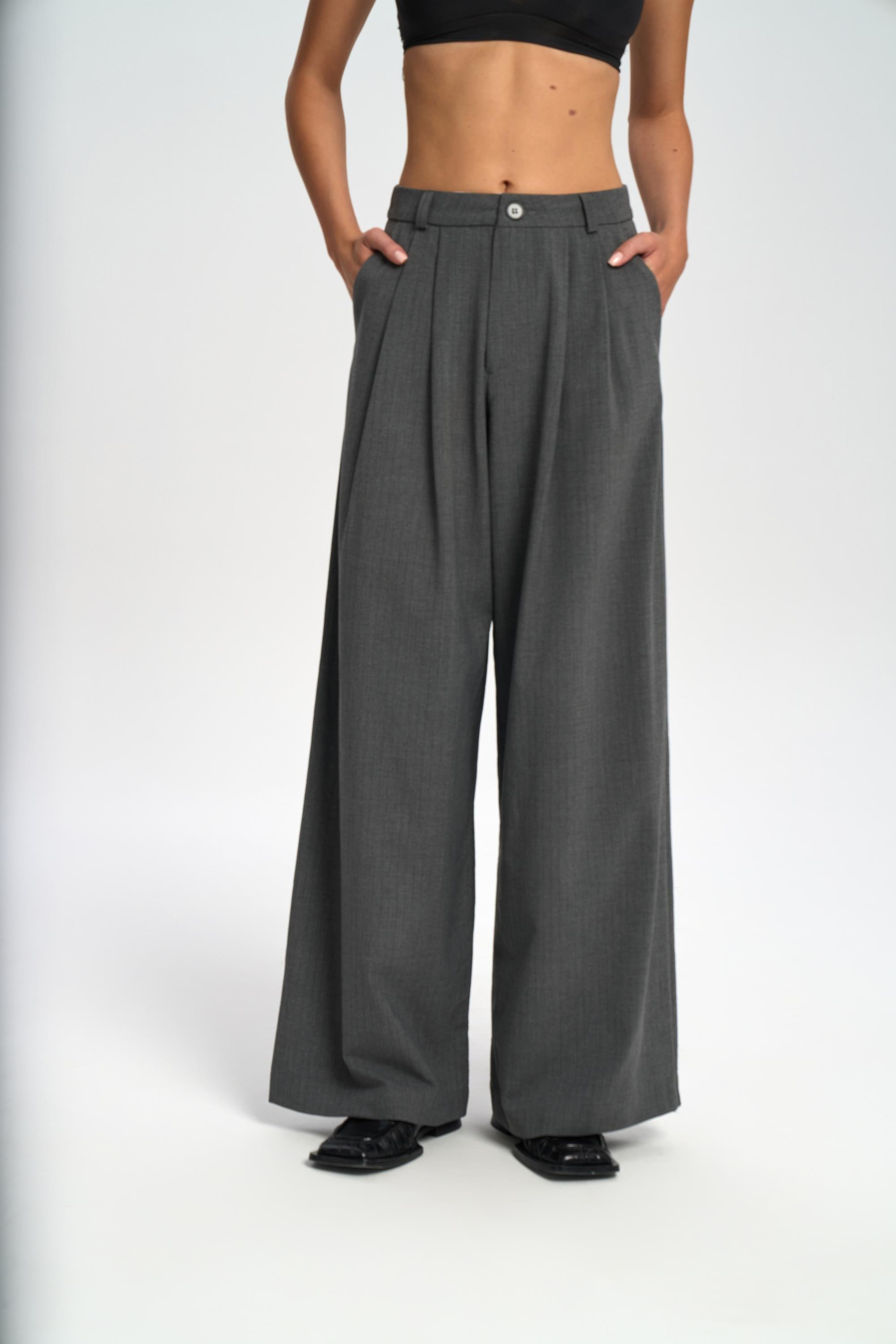 Jessical Çizgili Füme Pantolon