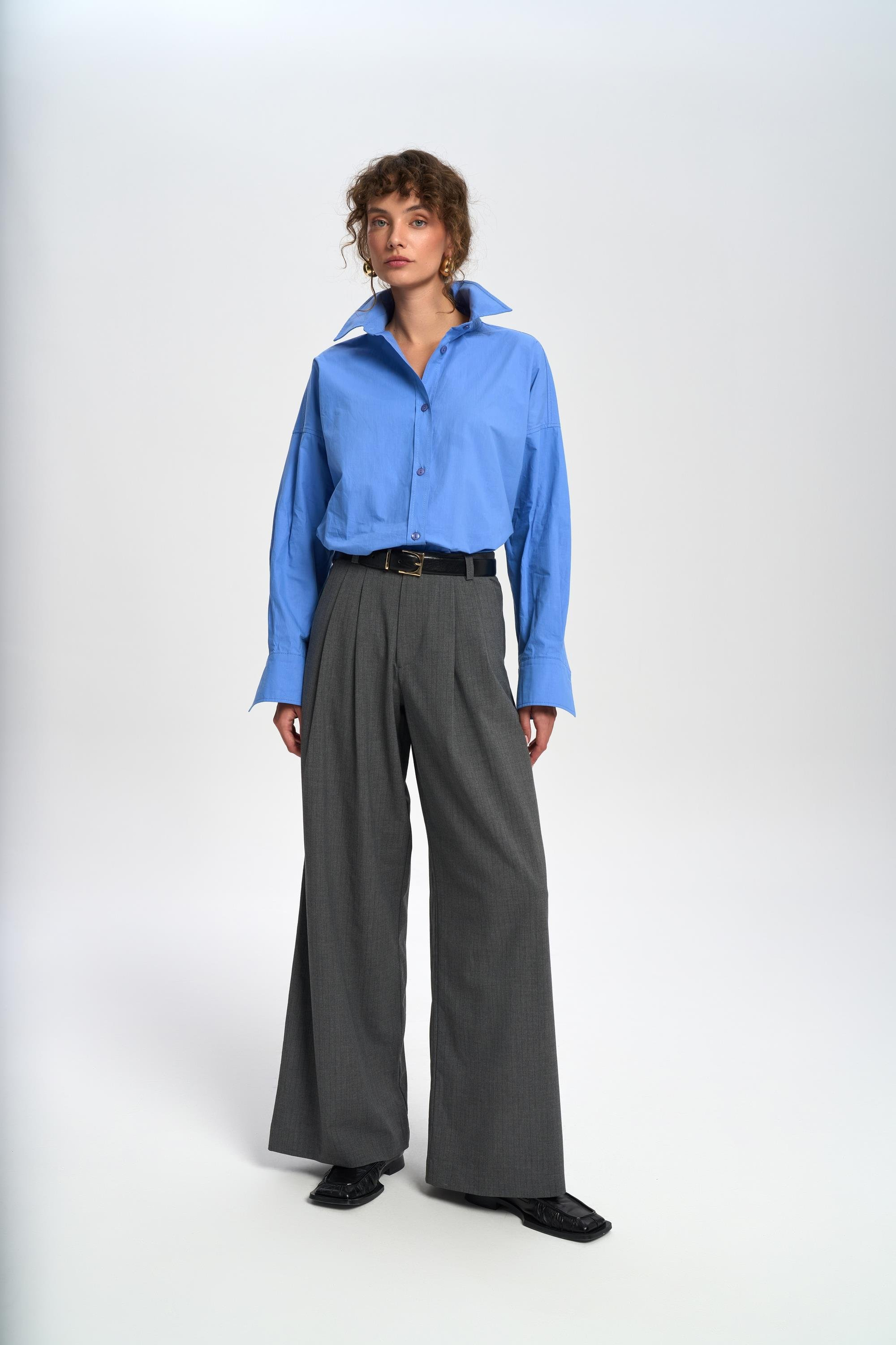 Jessical Çizgili Füme Pantolon