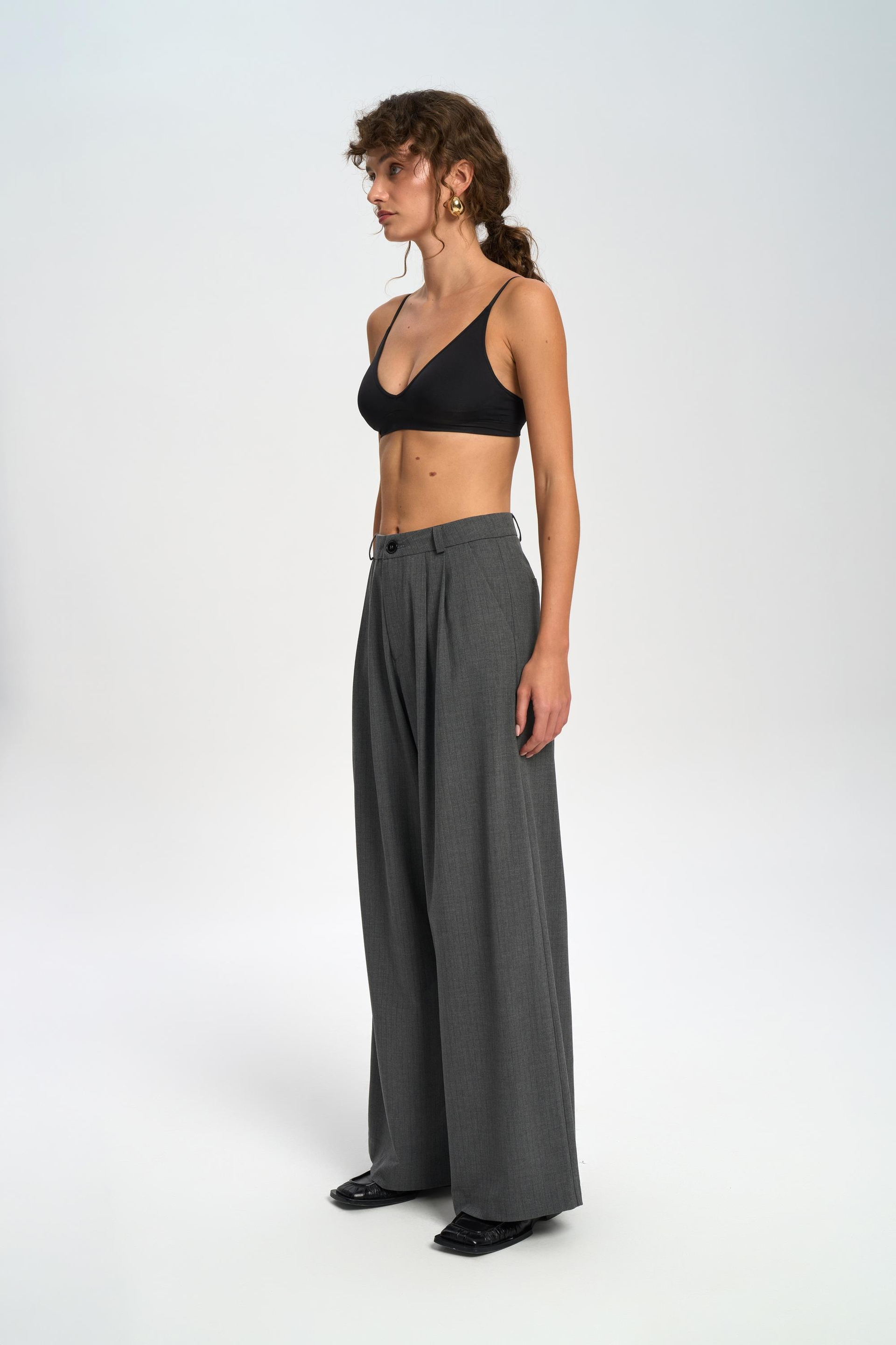 Jessical Çizgili Füme Pantolon