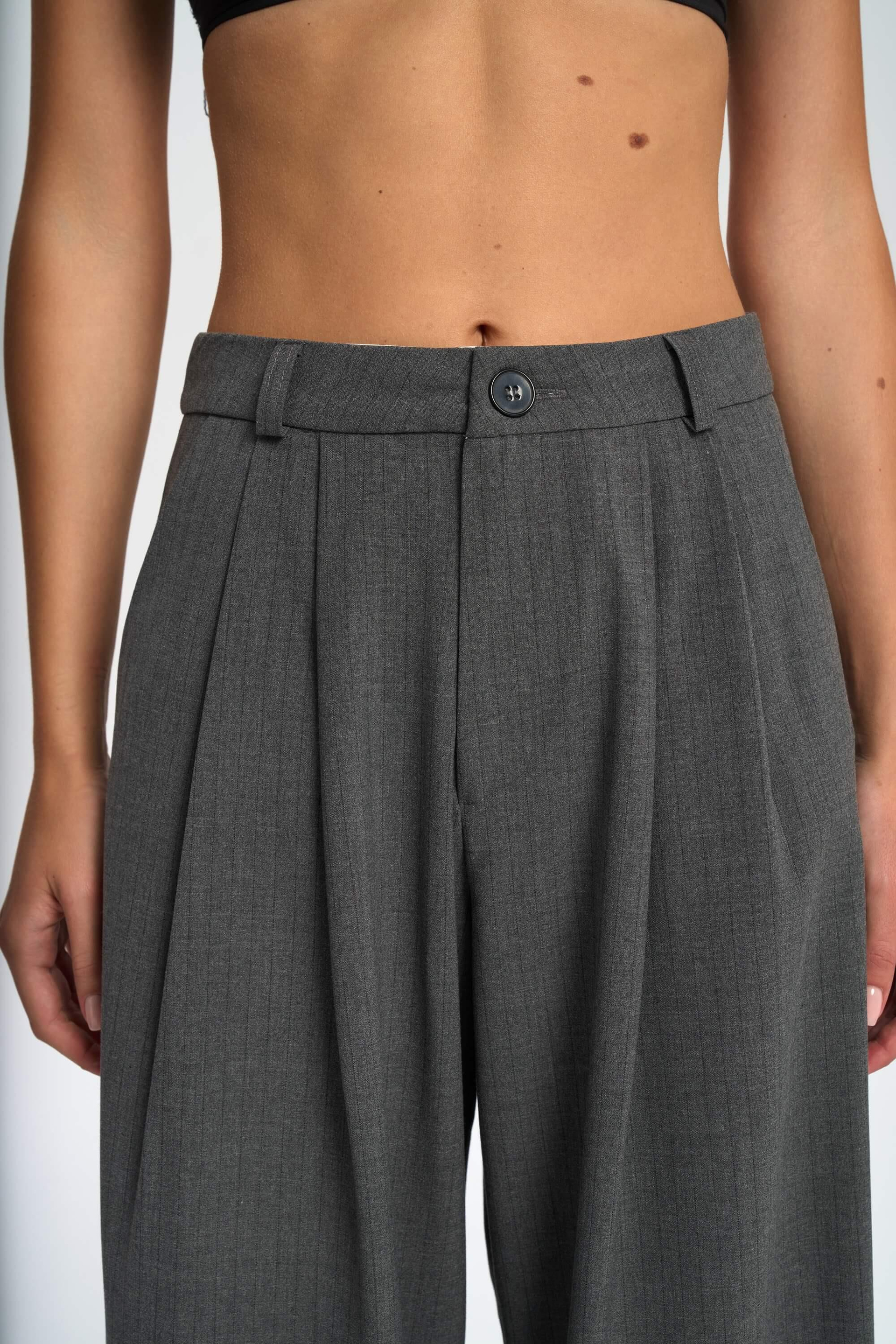 Jessical Çizgili Füme Pantolon