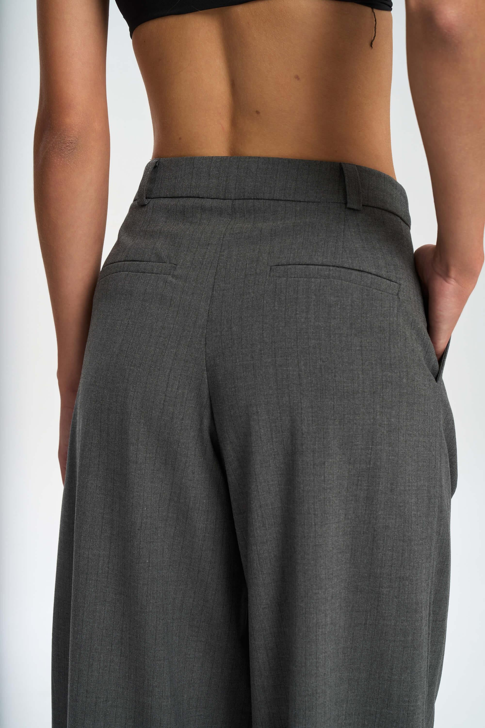 Jessical Çizgili Füme Pantolon