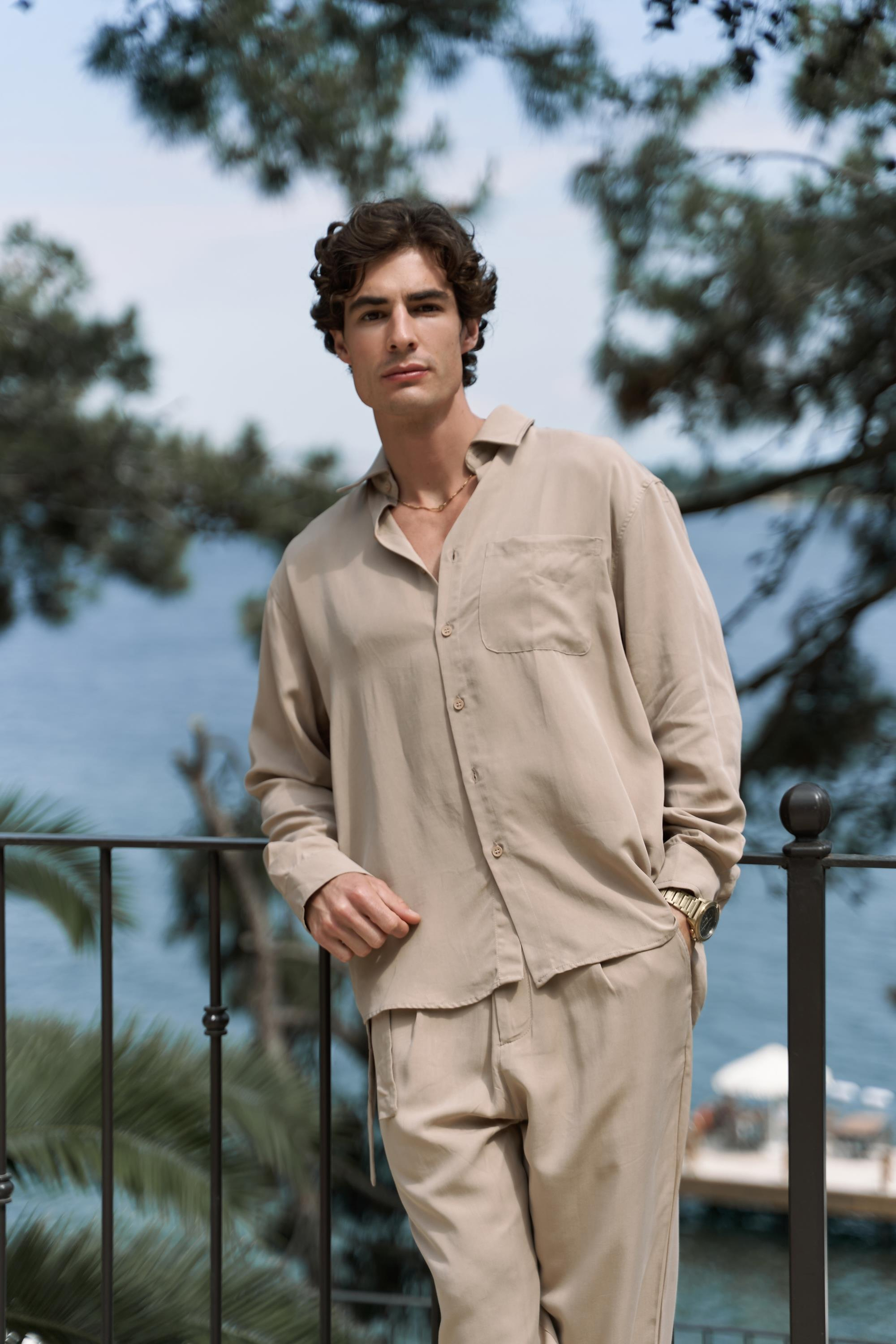 Jonathan Erkek Koyu Vizon Gömlek Pantolon Takım