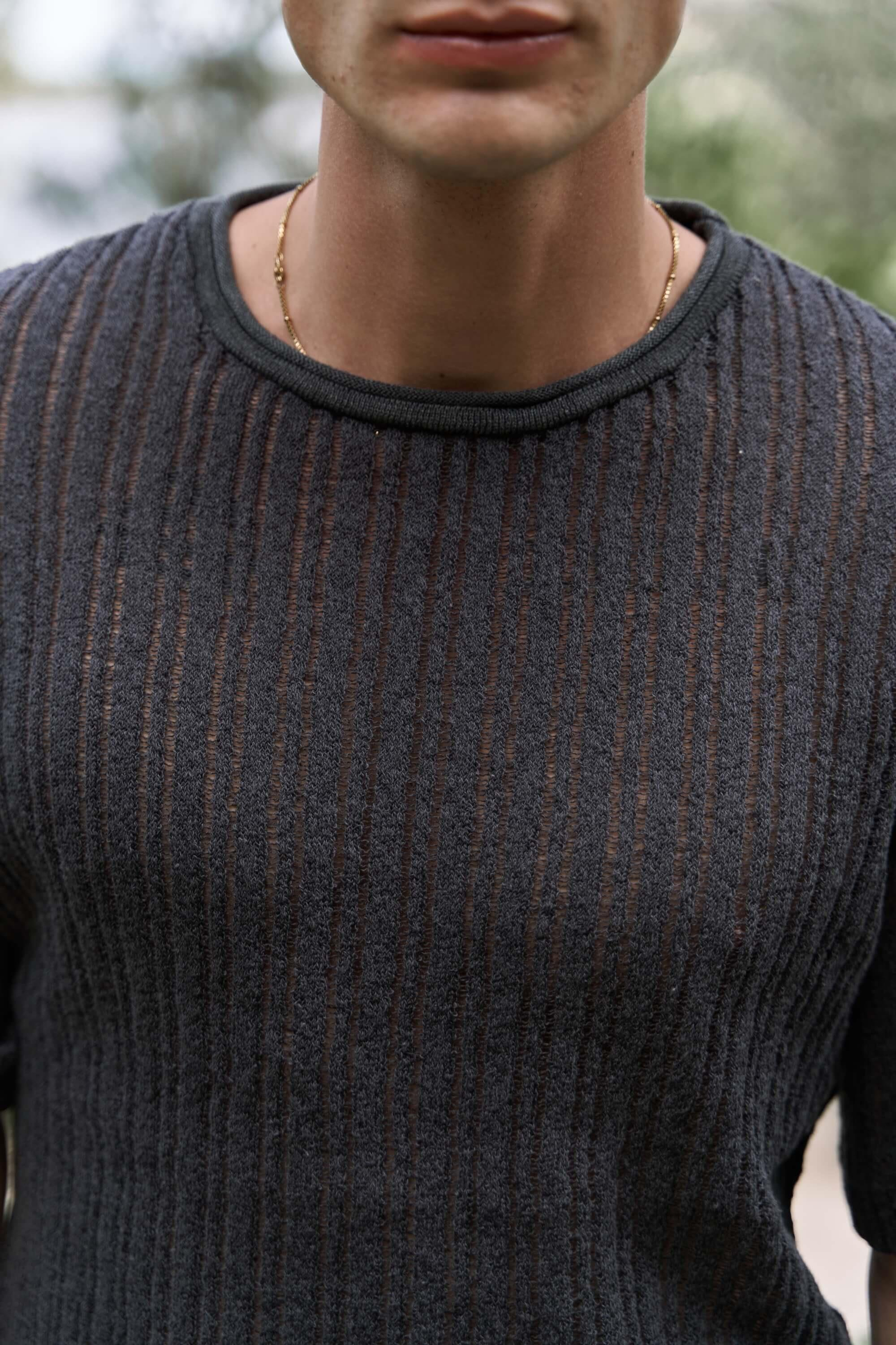 Joseph Erkek Yuvarlak Yaka Füme Triko T-Shirt