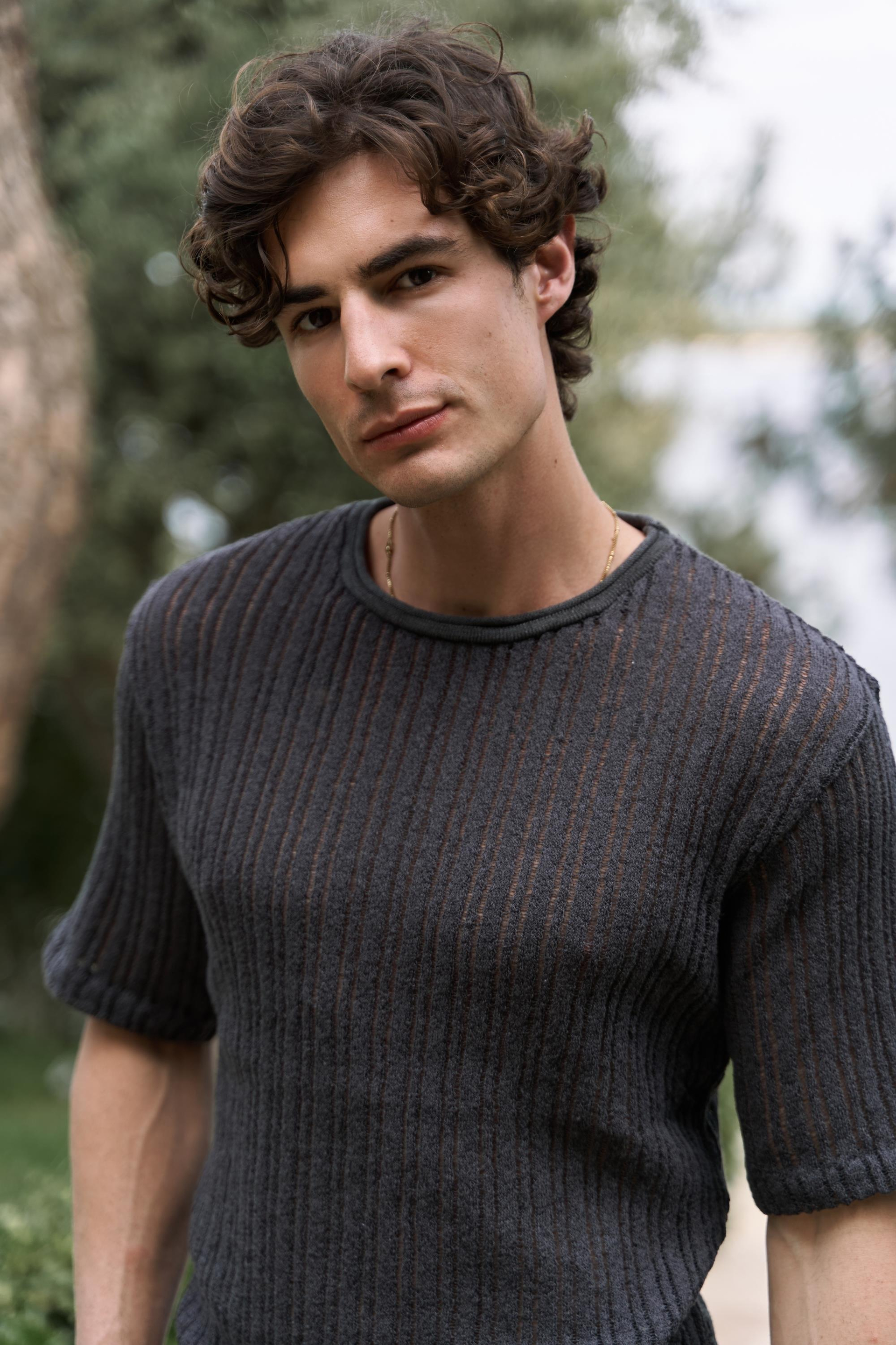 Joseph Erkek Yuvarlak Yaka Füme Triko T-Shirt